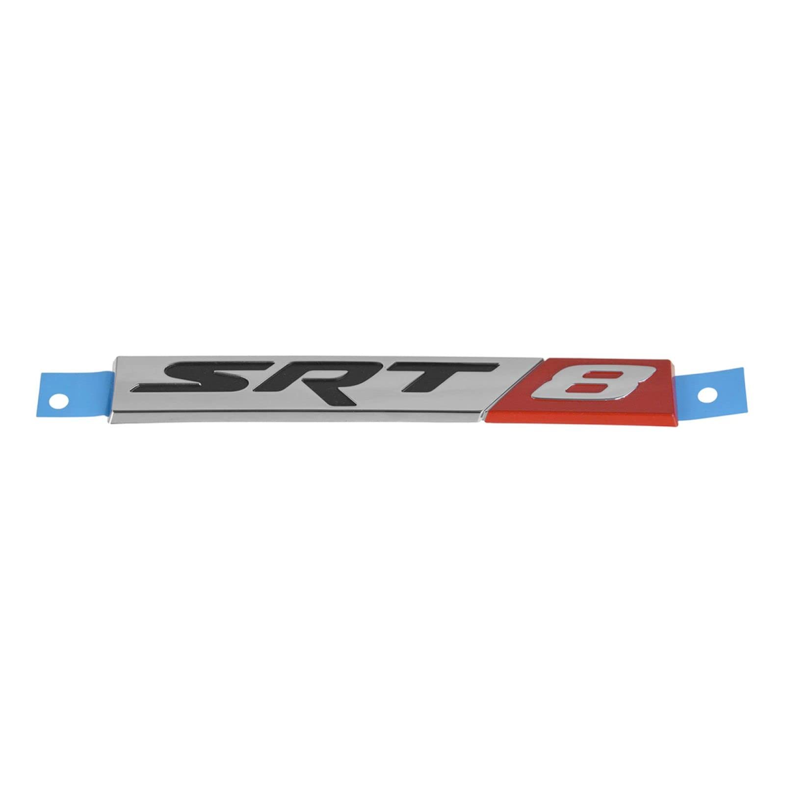SRT8 Emblem Chrome & Red Badge - Compatible with Chrysler 300, Dodge Charger, Jeep Grand Cherokee - Upgrade Your Car's Front Grille & Exterior Styling