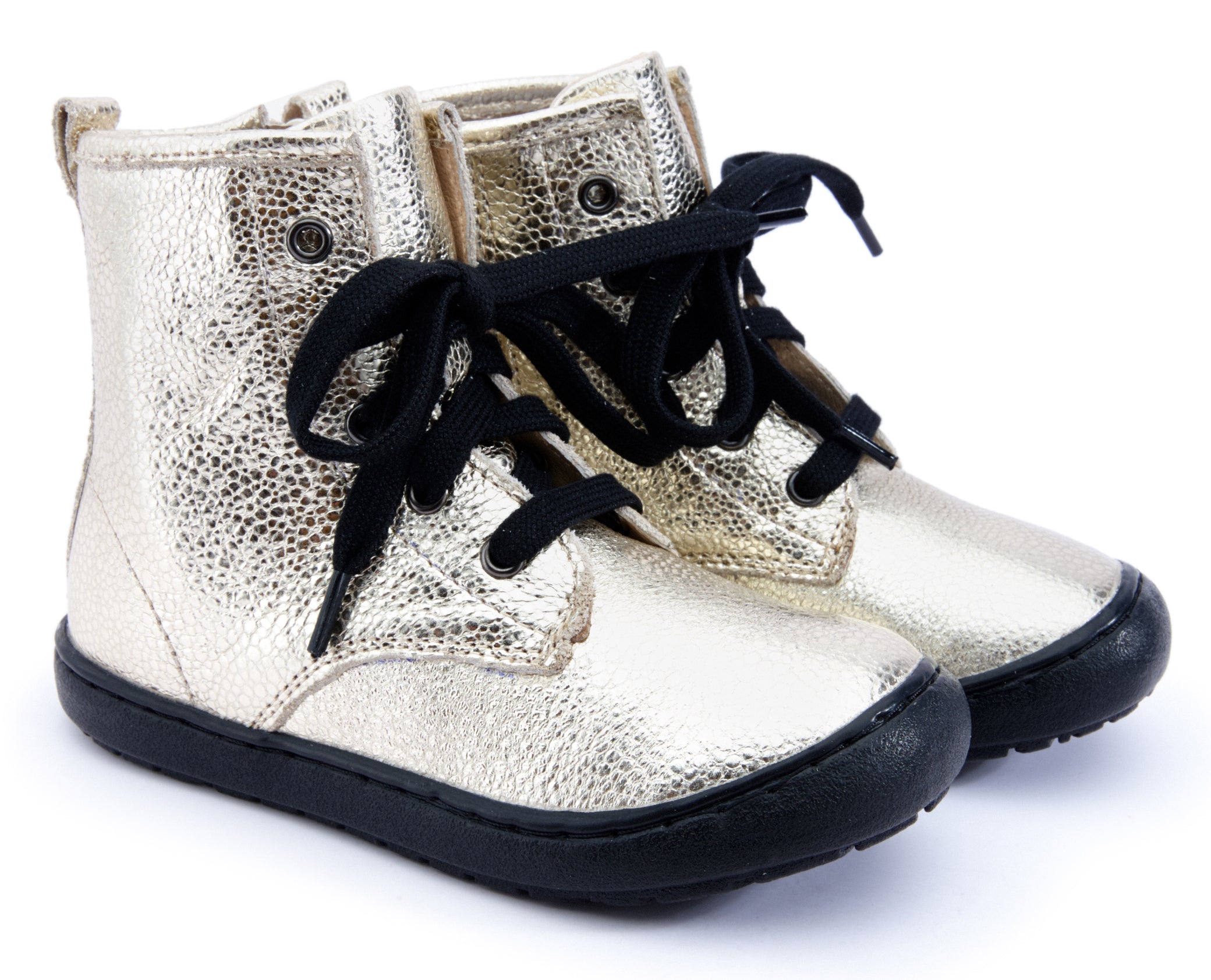 Old Soles Boys Girls 9005 Swagger High Top Lace-Up Sneaker Boots - Gold Pebble Leather | Stylish Kids' Fashion Shoes for School, Play & Outdoor Activities