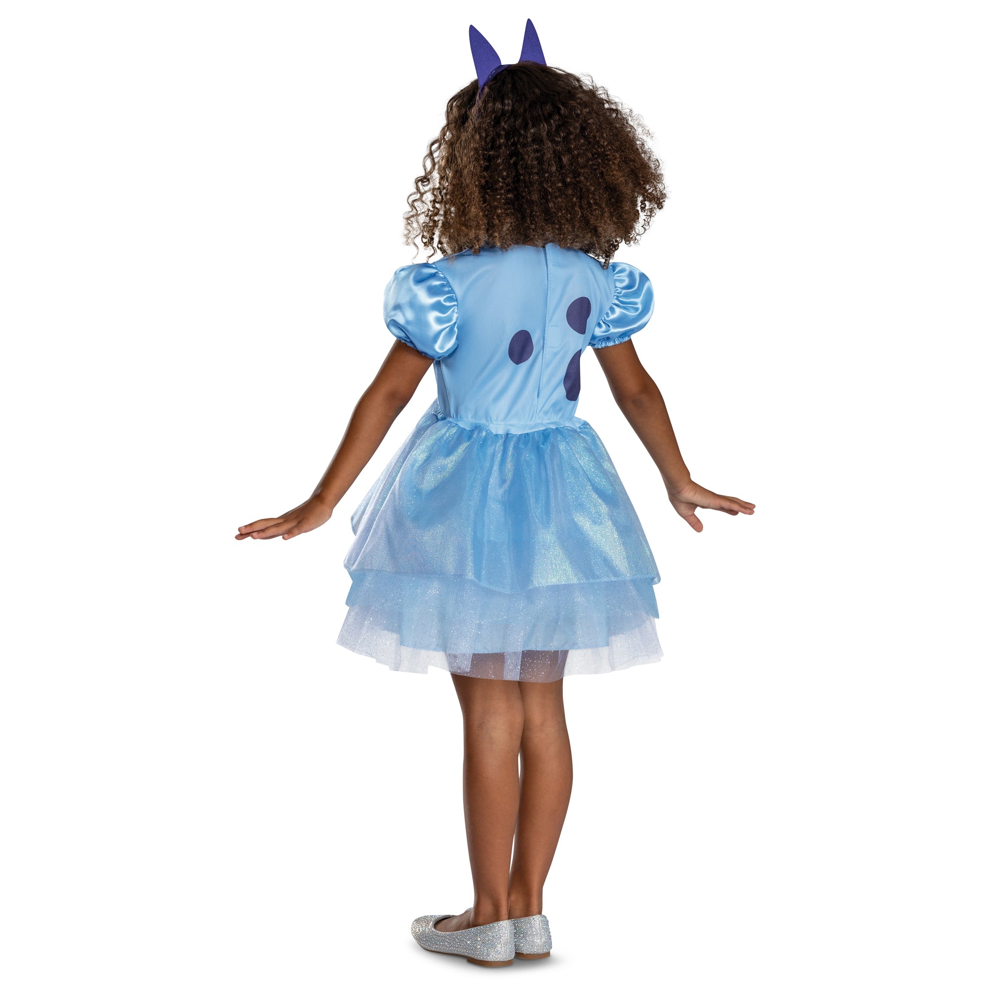 Bluey Dress Classic Costume for Toddlers - Kids Blue Cartoon Character Dress with Matching Headband | Perfect for Halloween, Dress-Up Play & Birthday Parties