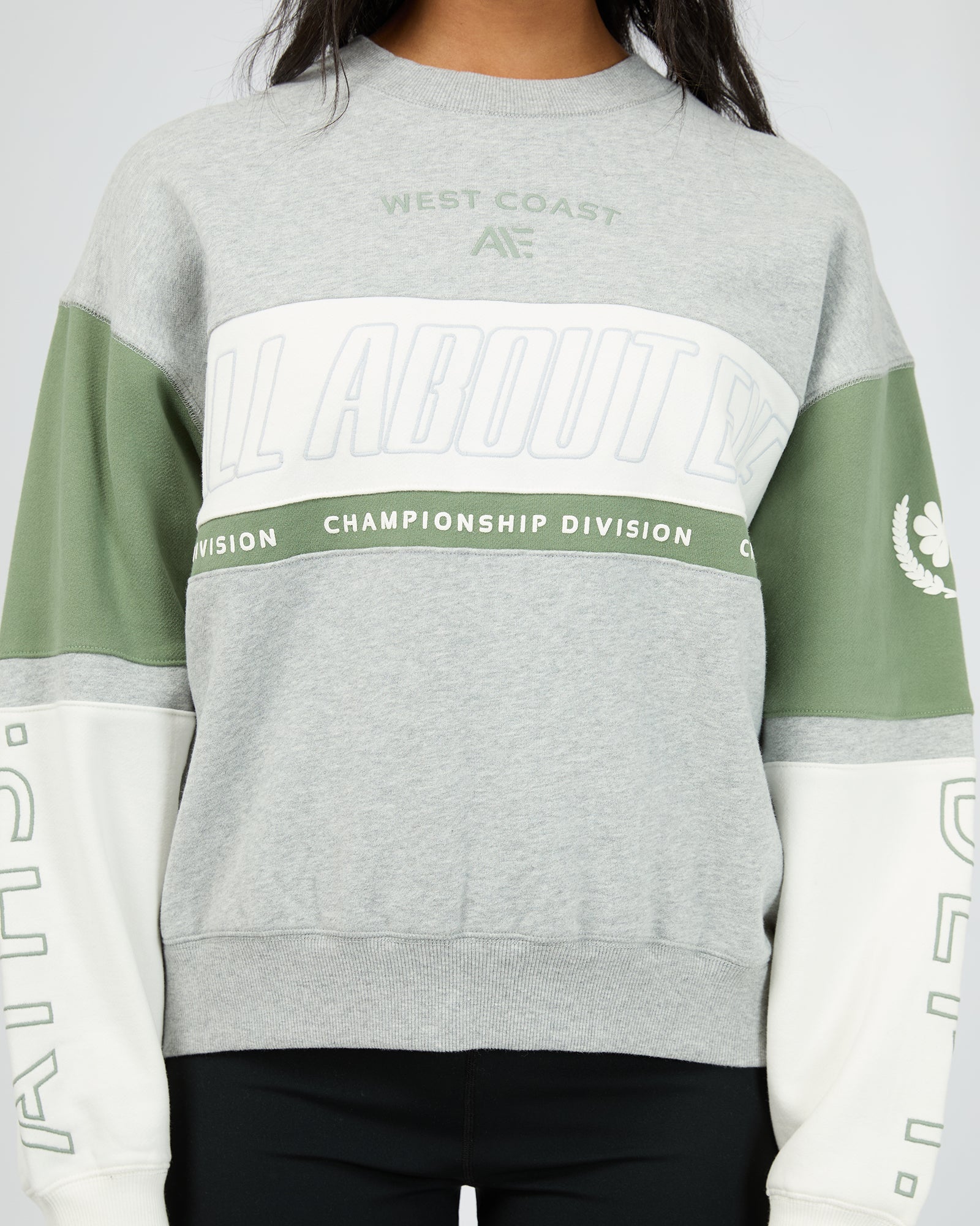 All About Eve Performance Slouch Panel Crew Grey Marle - Soft & Comfortable Women's Casual Sweatshirt for Lounge, Yoga & Everyday Wear