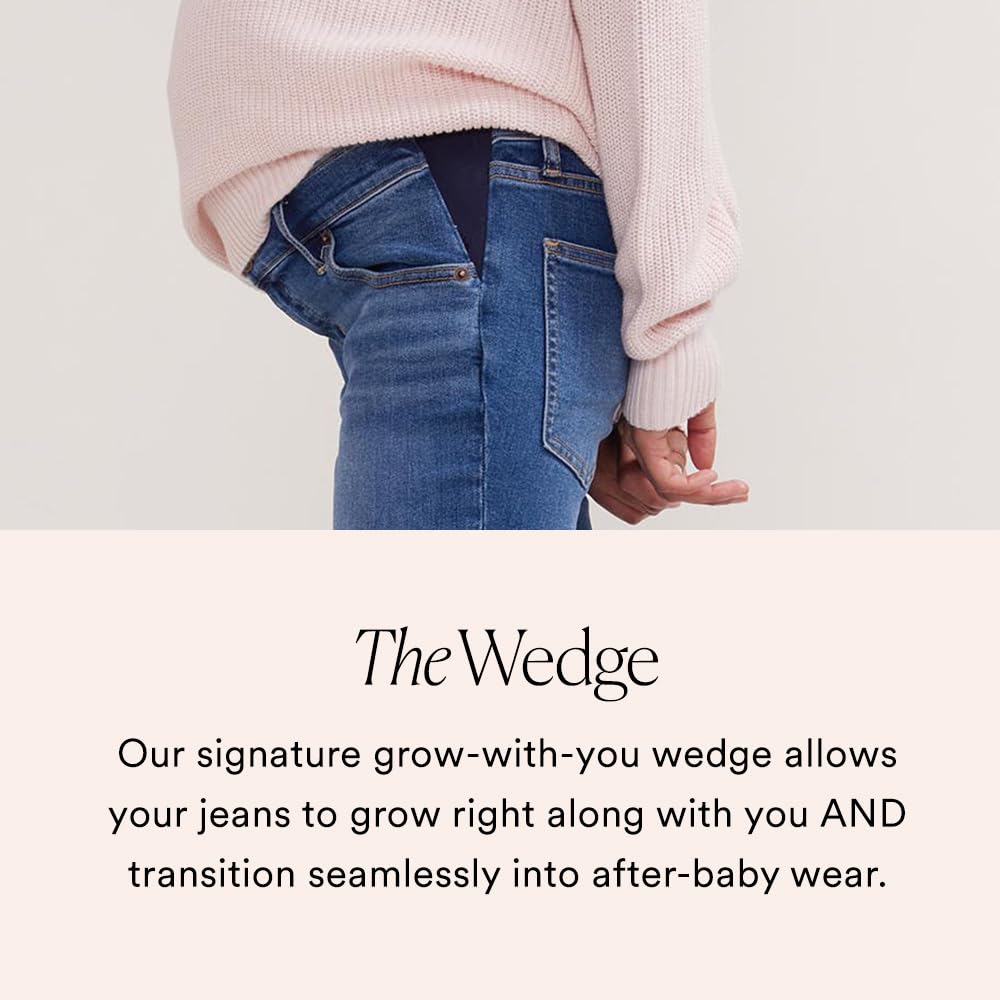 HATCH Slim Maternity Jeans - Stretchy Under Belly Pregnancy Pants with Recycled Cotton Denim - Comfortable for Work, Travel & Everyday Wear