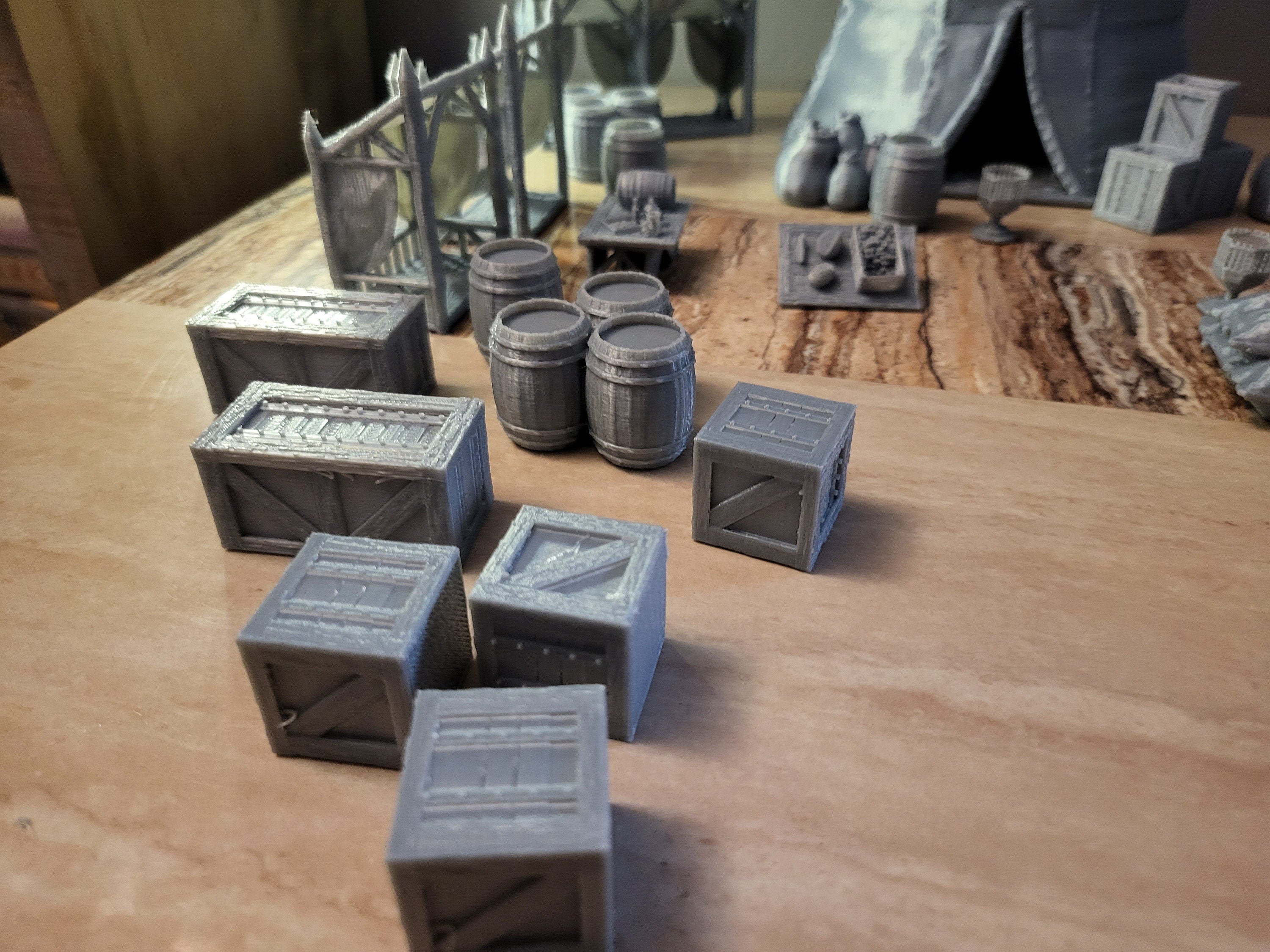 28mm Scale Street Market Set - Warhammer & Dungeons and Dragons Terrain for Tabletop Gaming | Perfect for Fantasy RPG Scenes, Wargaming Battlefields, and Diorama Displays