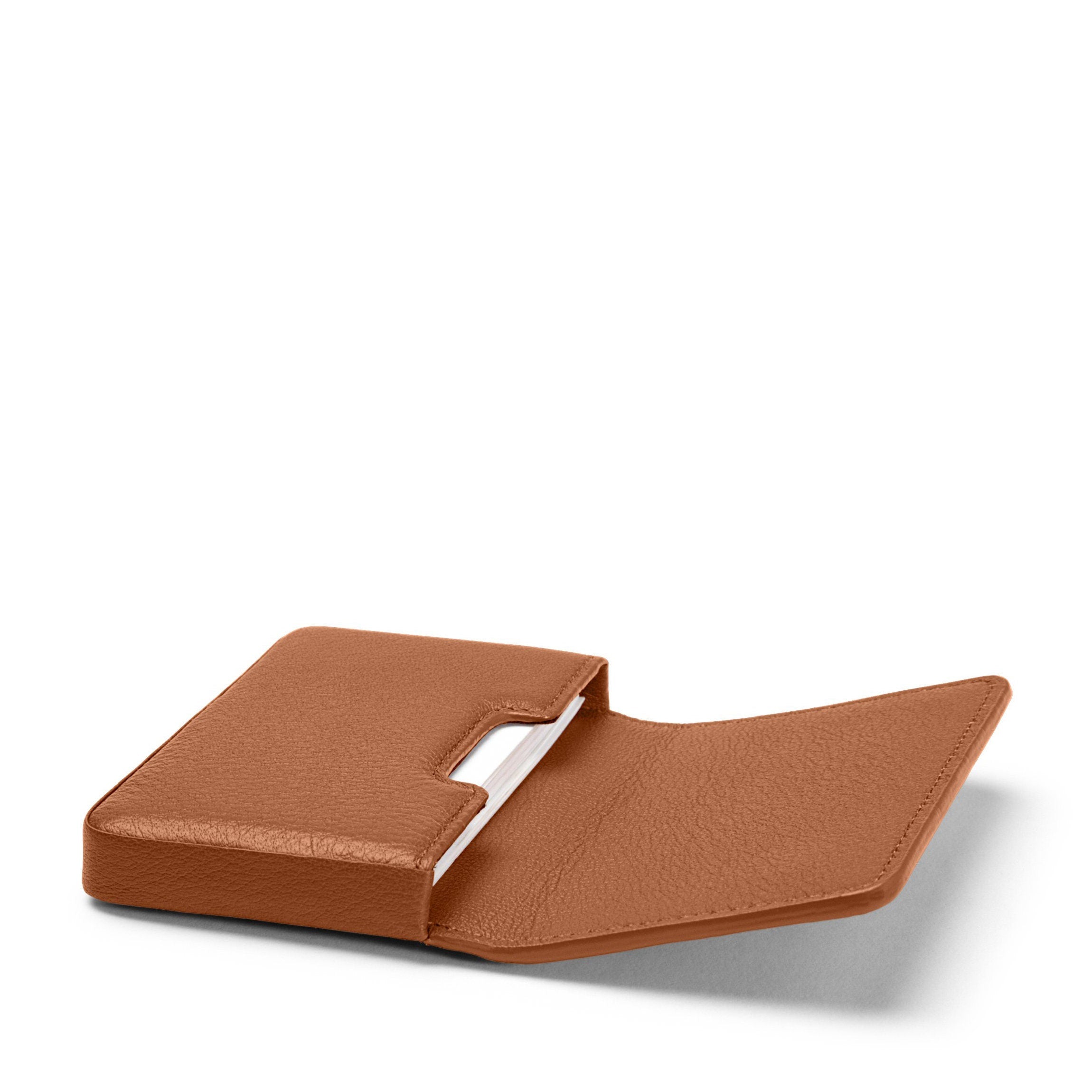 Premium Leather Business Card Holder - Elegant Cognac Color for Professional Networking & Corporate Gifting | Ideal for Executives, Entrepreneurs & Business Meetings
