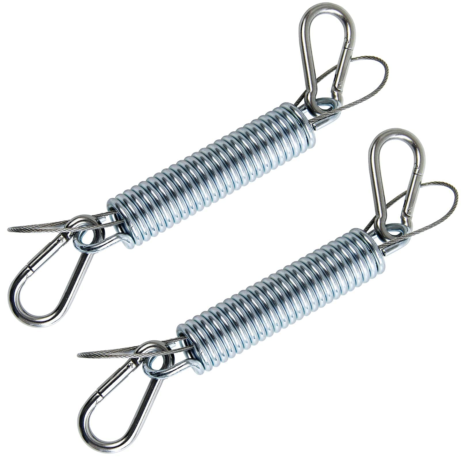 Heavy Duty Porch Swing Springs 700 LB Capacity - Stainless Steel Hanging Chair Spring Kit with 2 Springs, 4 Snap Hook Carabiners & 2 Safety Steel Wires - Perfect for Porch Swings, Garden Hammocks & Outdoor Relaxation