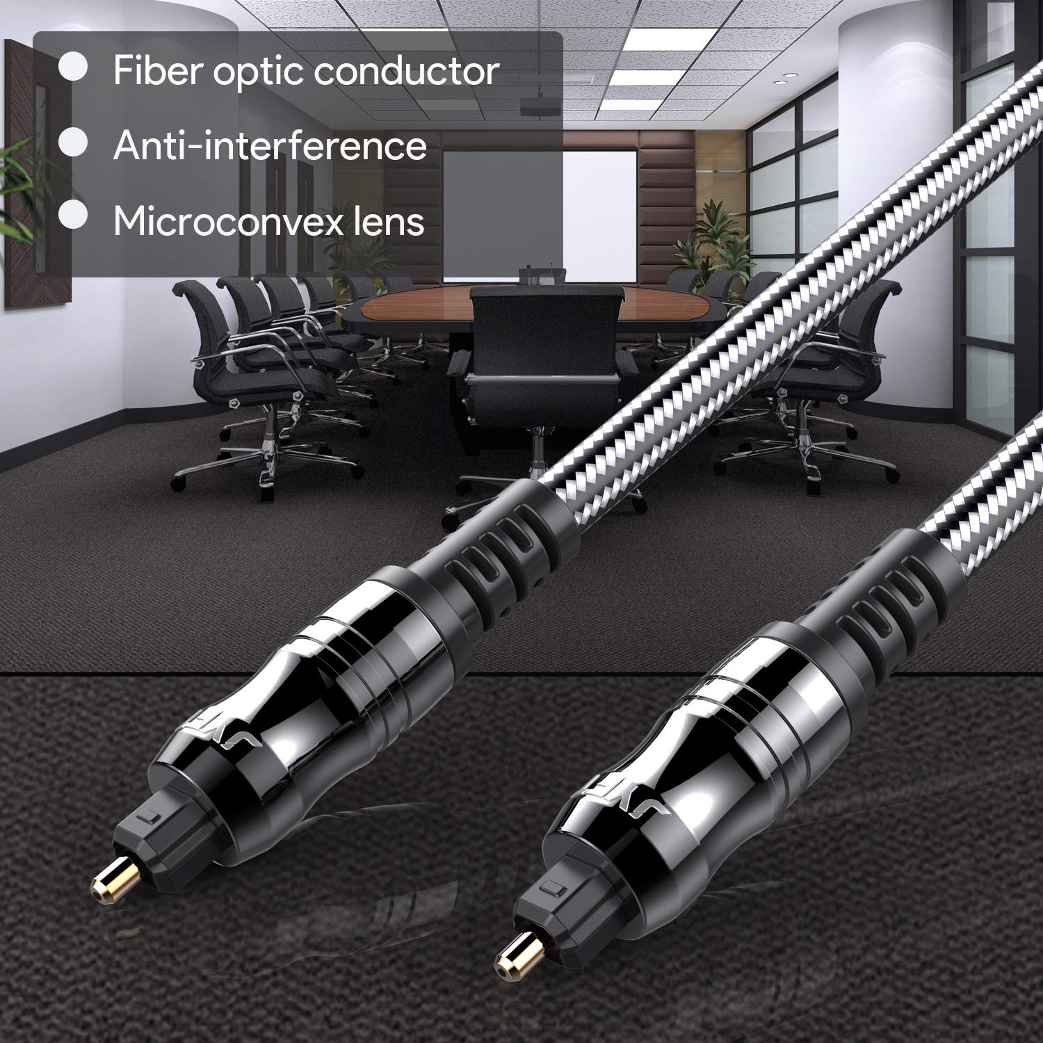 20-Pack Bulk Digital Optical Audio Toslink Cable 6ft - 24K Gold Plated Connectors, S/PDIF Port for Home Theater, Sound Bar, TV, PS4, Xbox, PlayStation - Perfect for Crystal Clear Audio in Gaming & Entertainment Systems