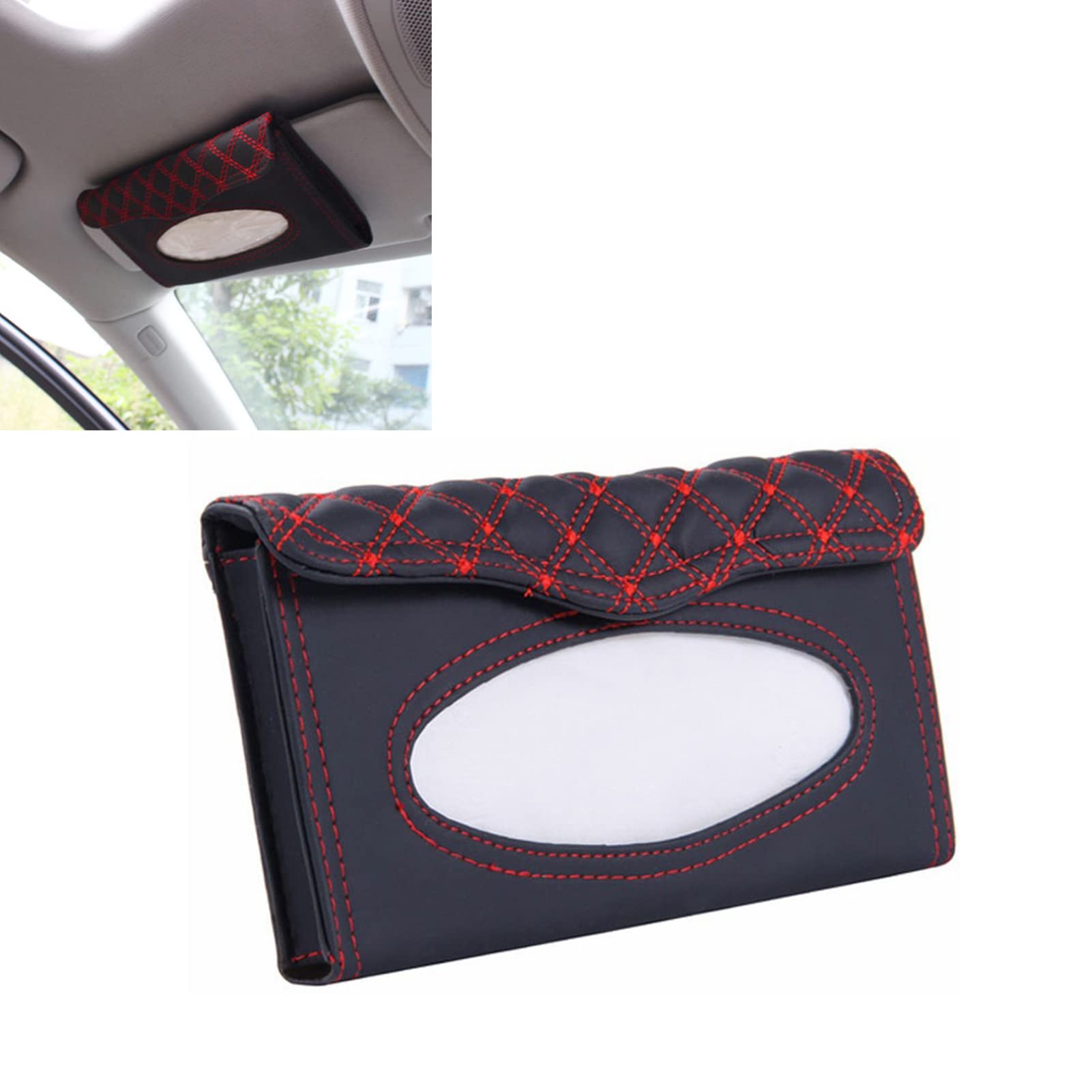 Universal Car Sun Visor Tissue Box Holder - Paper Towel & Napkin Organizer for Vehicle (Perfect for Road Trips, Commuting & Travel Accessories)