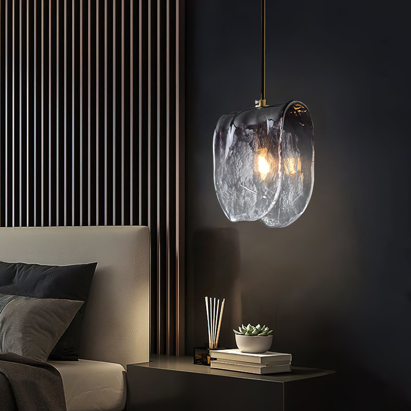 Modern Glass Pendant Light - Sleek Minimalist Hanging Chandelier for Dining Room, Kitchen Island & Bedroom Lighting | Energy Efficient LED Fixture