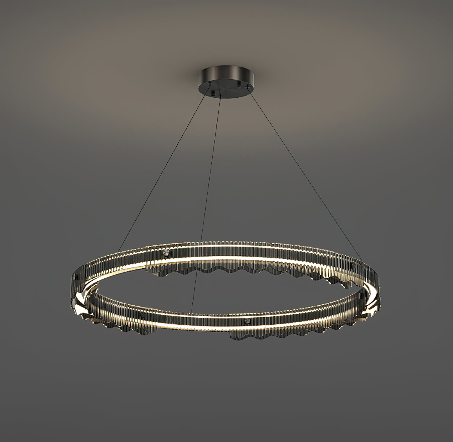 Elegant Striped Glass Chandelier - Modern Luxury Lighting Fixture for Dining Room, Bedroom & Living Room Decor