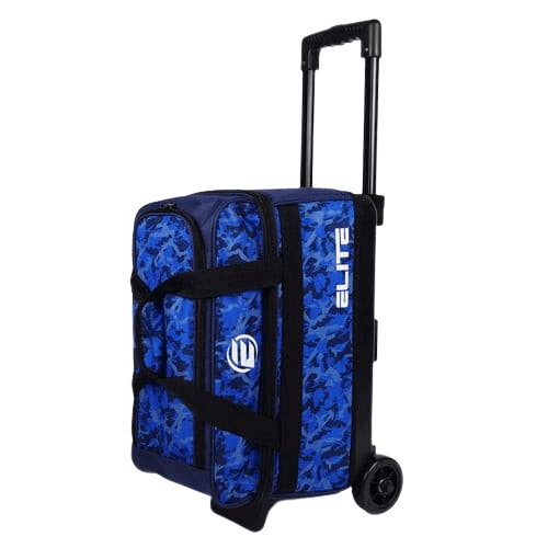 ELITE Basic Double Roller Navy Camo Bowling Bag - Durable Rolling Bowling Tote for Men & Women - Perfect for League Play, Tournaments & Travel