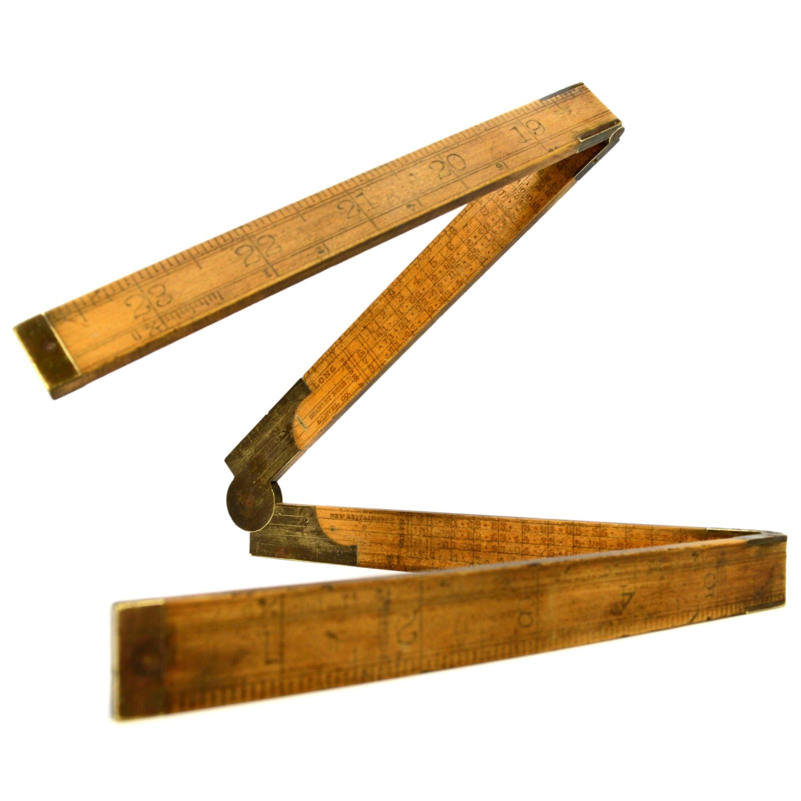 Vintage STANLEY No. 81 24-Inch Folding Wood Carpenter's Ruler - Antique Measuring Tool for Woodworking, DIY Projects & Collectors - Perfect for Carpentry, Crafting & Home Renovation