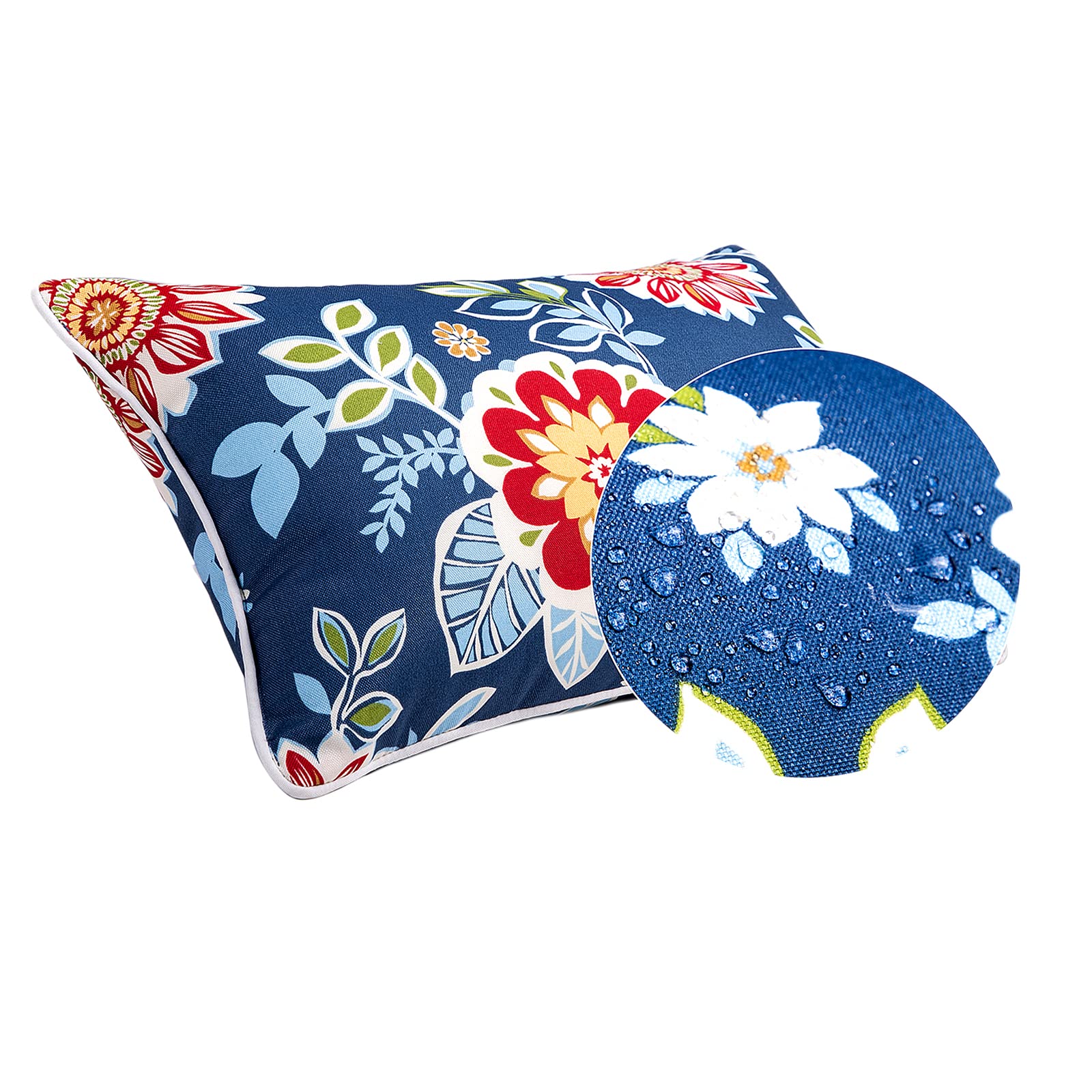 JMGBird Waterproof Outdoor Pillows Set of 2 - 12×20 Inch Patio Throw Pillows with Insert, Weather-Resistant Lumbar Cushions for Garden, Poolside & Deck Furniture - Perfect for Outdoor Lounging & Relaxation