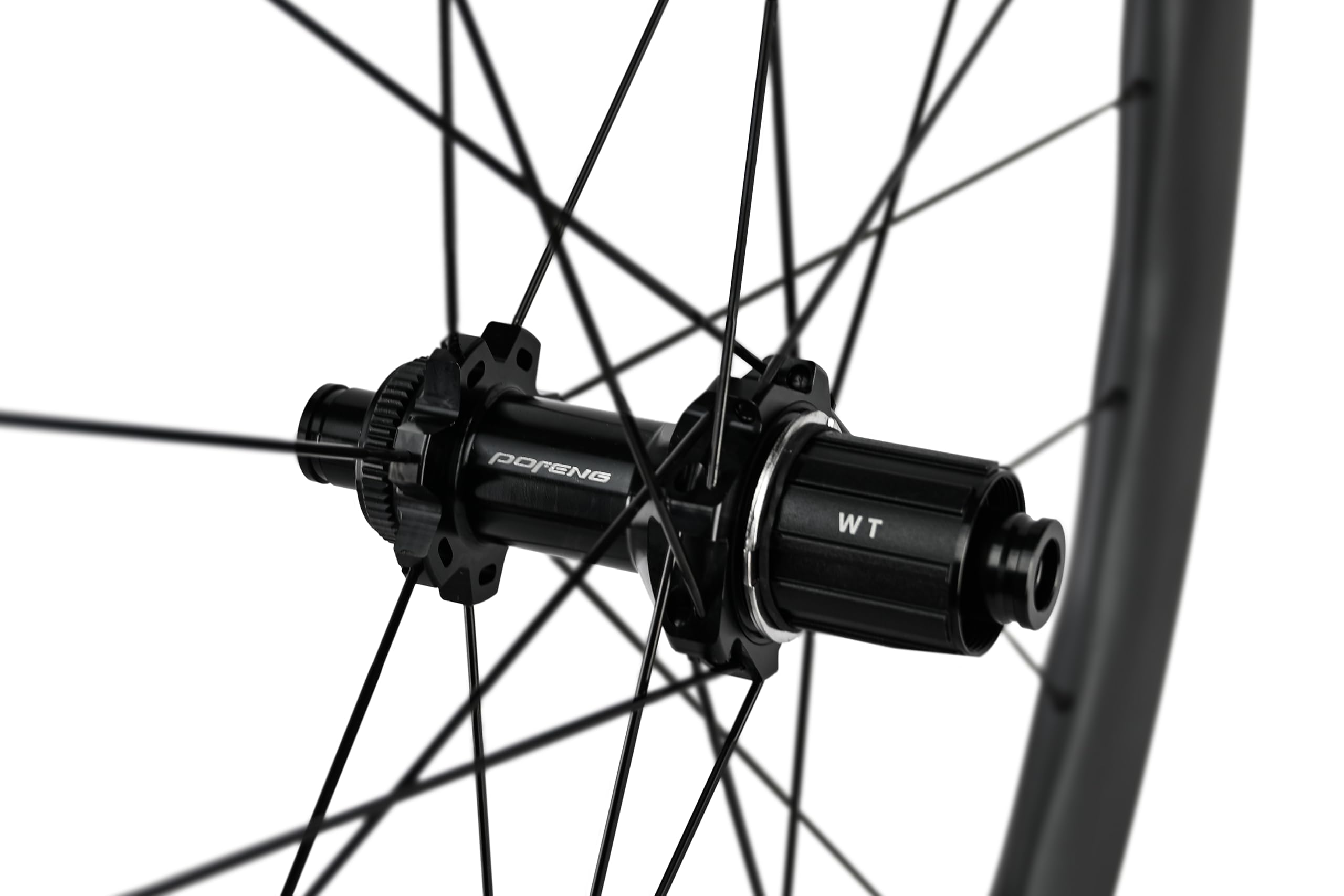 POFENG 700c Carbon Fiber Road Bike Wheelset - 50/28mm Disc Brake Tubeless UD Matte Wheels for Racing & Endurance Cycling | Lightweight Aero Performance for Road Bikes