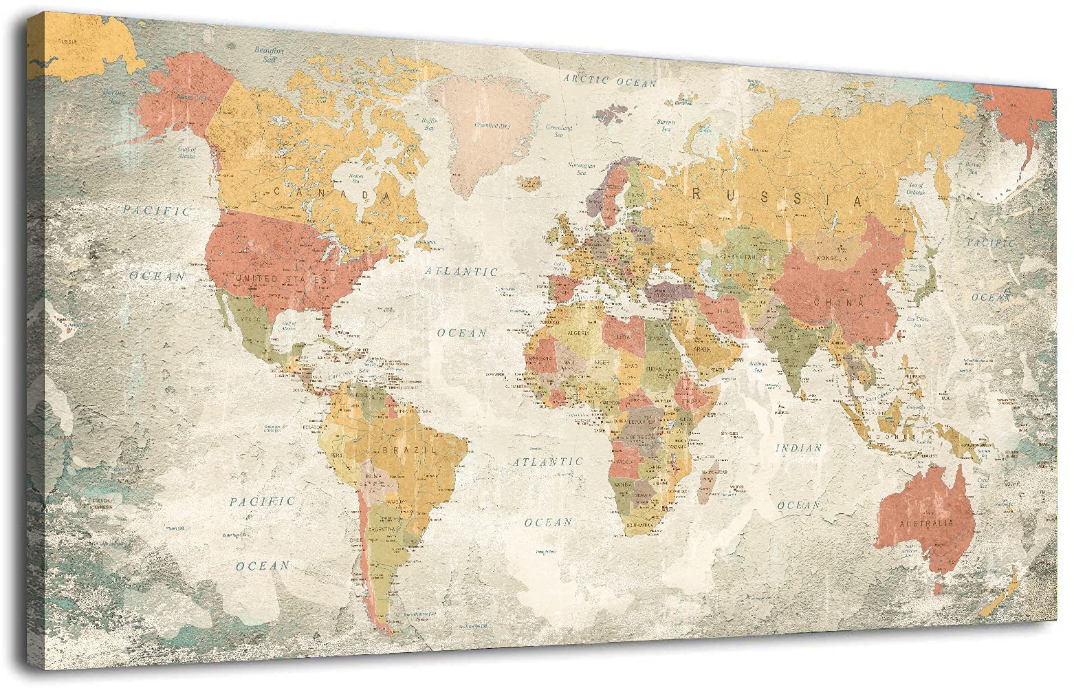 Antique World Map Canvas Wall Art - 24