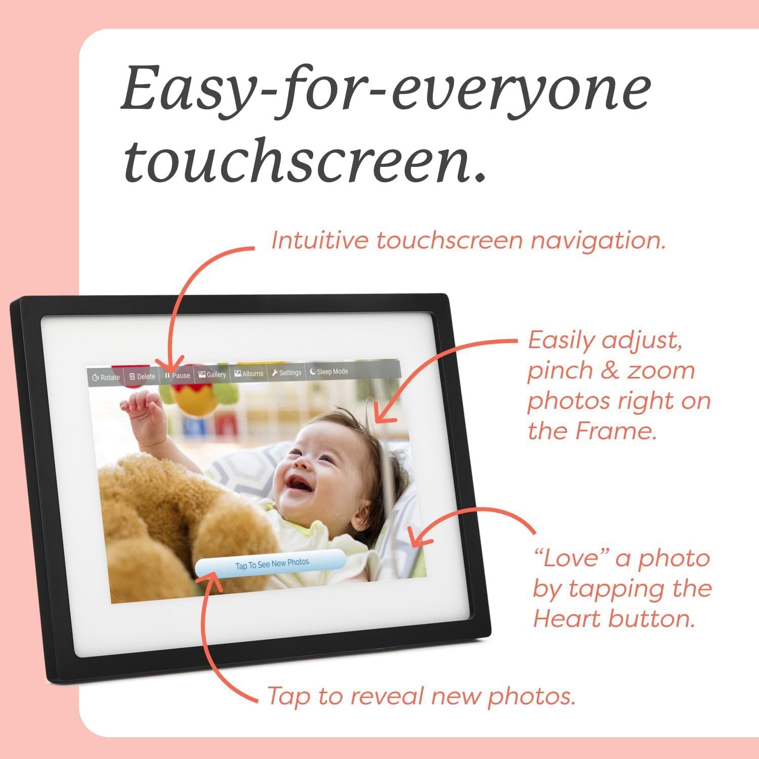 Skylight Frame – 10 Inch WiFi Digital Picture Frame with Touch Screen, Easy Setup & Customer Support | Perfect Photo Gift for Parents, Grandparents | Display Family Memories in Living Room, Bedroom, or Office