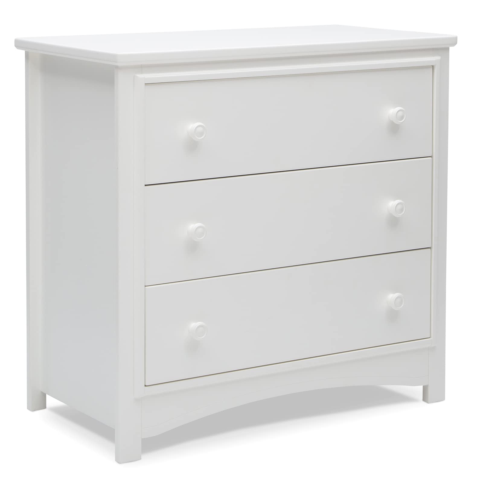Delta Children Perry 3-Drawer Baby Dresser with Changing Top - White Nursery Furniture for Diaper Changing & Storage | Perfect for Newborn & Toddler Organization
