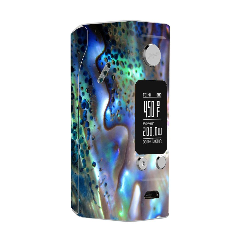 Wismec Reuleaux RX200S Vape Mod Skin - Abalone Pearl Sea Shell Design in Green & Blue | Stylish Protection for Vaping Enthusiasts | Perfect for Home, Travel & Social Gatherings