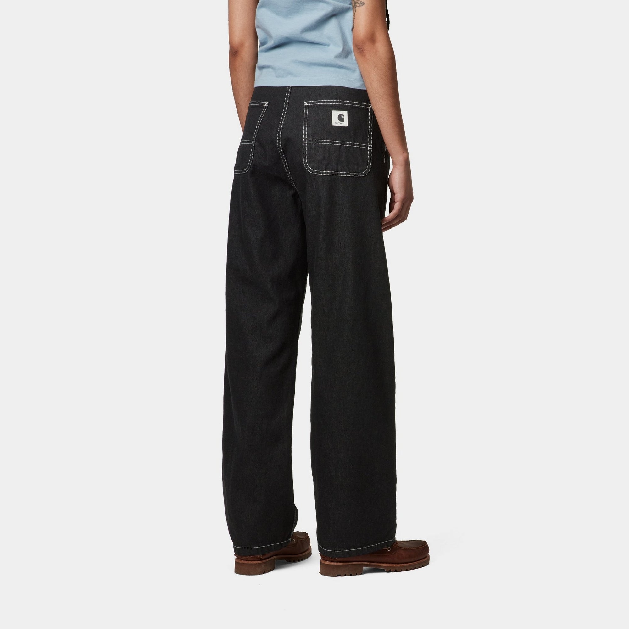 Women's Simple Black Stone Washed Pants - Comfortable Casual Trousers for Everyday Wear, Office & Travel