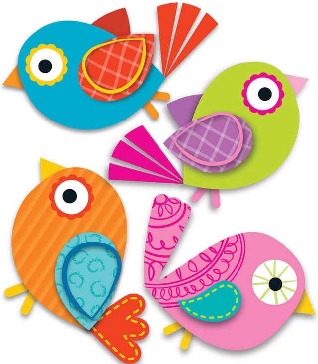 Boho Birds Assorted Mini Cutouts - 50pcs Colorful Paper Discs for Scrapbooking, DIY Crafts, Home Decor & Party Supplies - Perfect for Card Making, Journals, and Art Projects