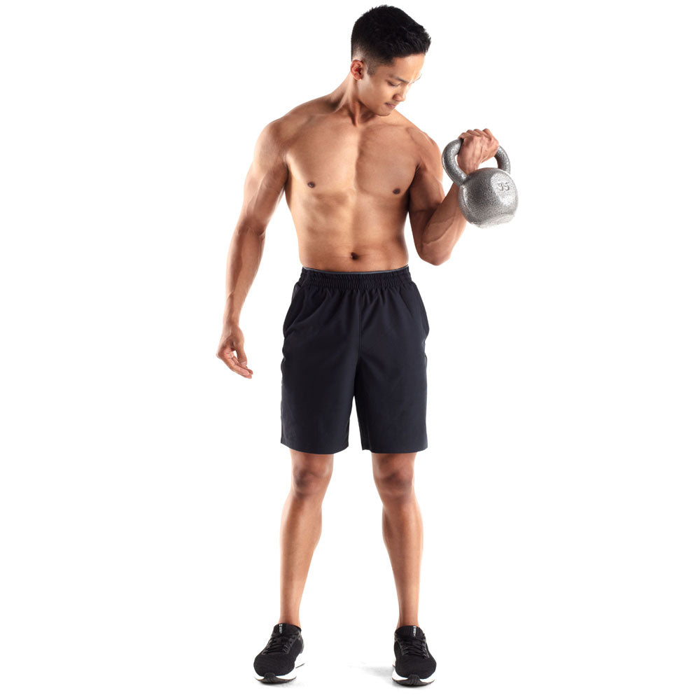 Weider 35lb Cast Iron Kettlebell with Hammertone Finish - Single Dumbbell for Strength Training, CrossFit, and Home Gym Workouts