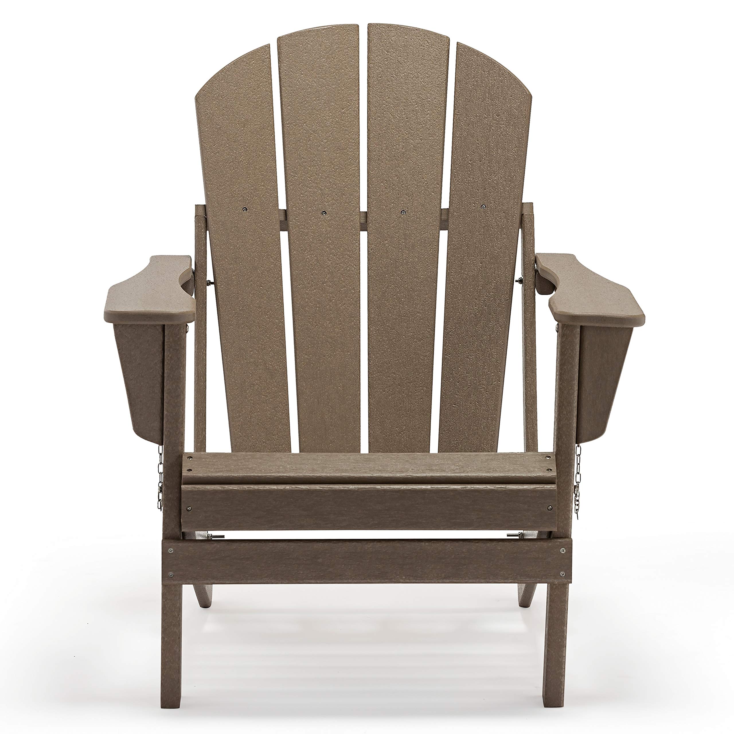 **WO Home Furniture Adirondack Chair Lounger - Outdoor Folding Chair for Fire Pit, Beach, Balcony, Backyard, Lawn, Patio, Pool, Deck & Garden - Weathered Wood Finish - Perfect for Relaxing, Sunbathing & Outdoor Gatherings**