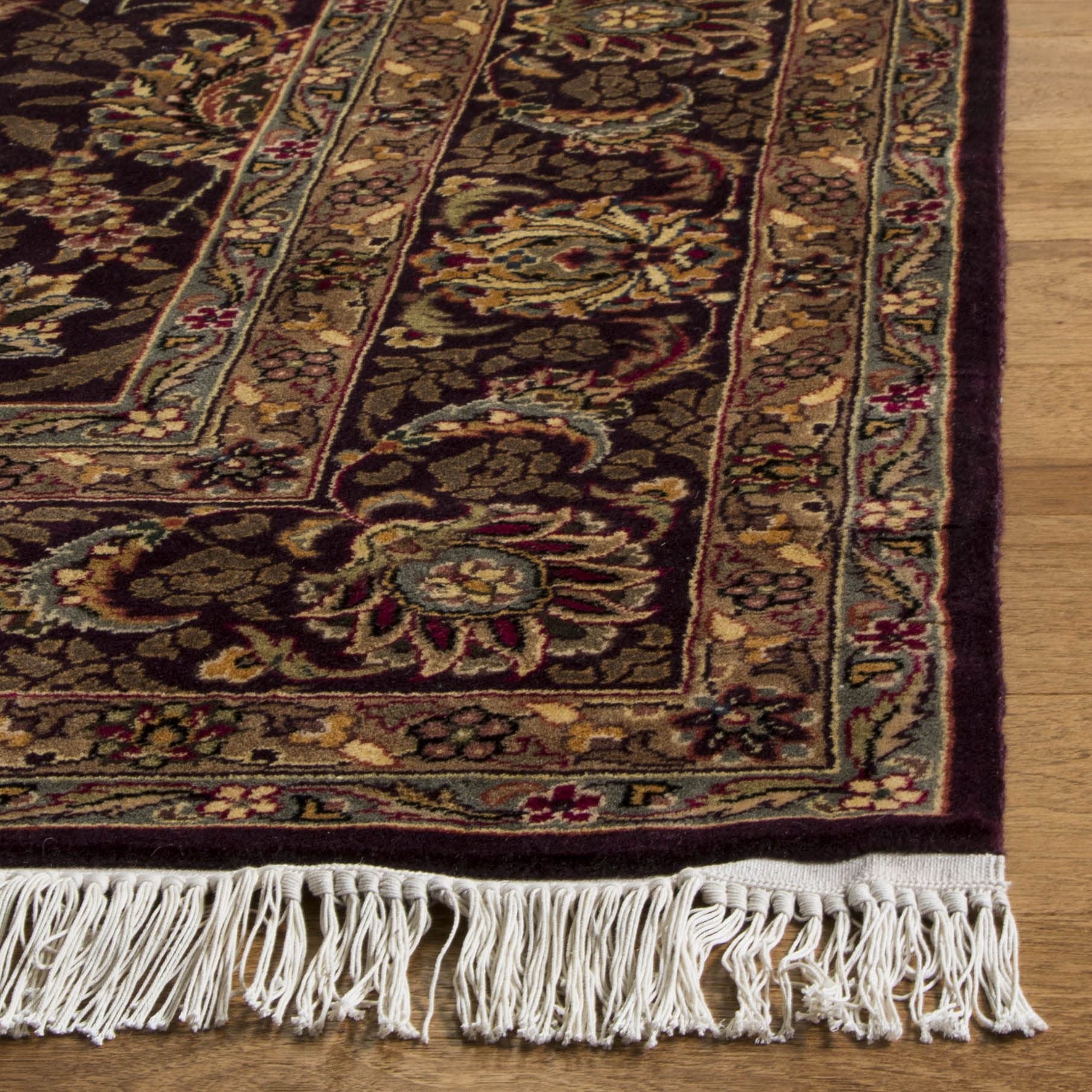 SAFAVIEH Royal Kerman Collection 8' x 10' Handmade Wool Area Rug - Dark Lavender Traditional Persian Design for Living Room, Bedroom, Dining Room | Durable for High Traffic Areas | Soft & Luxurious Floor Covering (RK24G)