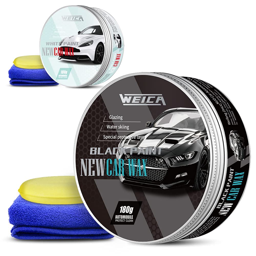 Premium Black & White Car Wax Solid - Long-Lasting Shine & Protection for All Car Colors - Perfect for Detailing, Polishing & Restoring Vehicle Paint