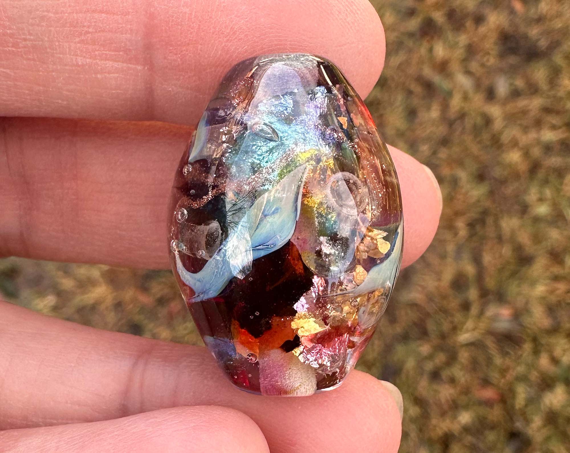 Celestial Prism Lampwork Glass Focal Bead for Jewelry Making - Handmade Artisan Bead for Necklaces, Bracelets & DIY Crafts - Perfect for Bohemian Style Accessories