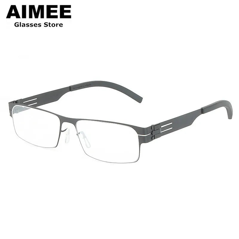 Aimee Women's Full Rim Square Screwless Steel Eyeglasses 13517 - Stylish Lightweight Glasses for Work, Reading & Fashion