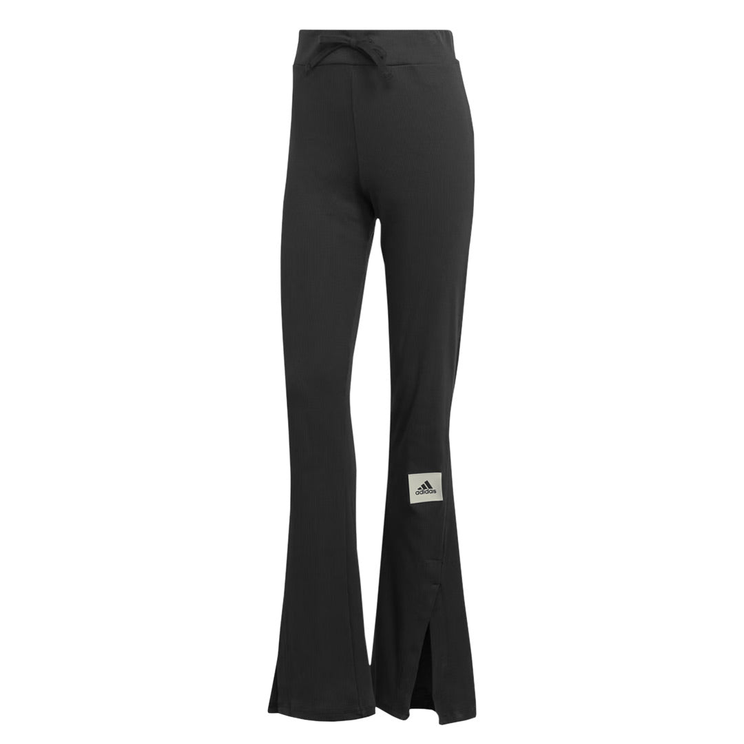 Adidas Women's Lounge Ribbed Flared Leg Pants - Soft Stretchy Yoga Pants for Women, Comfortable Casual Wear (IJ8454) - Perfect for Yoga, Lounging & Running Errands