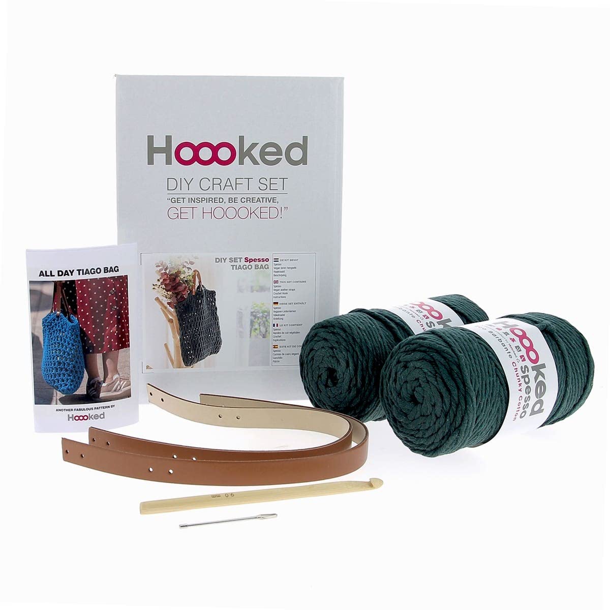 DIY Crochet Kit for Tiago Bag Pine - Complete Beginner Friendly Crochet Set with Yarn, Hook & Pattern - Perfect for Handmade Tote Bags, Beach Bags & Gift Making Projects