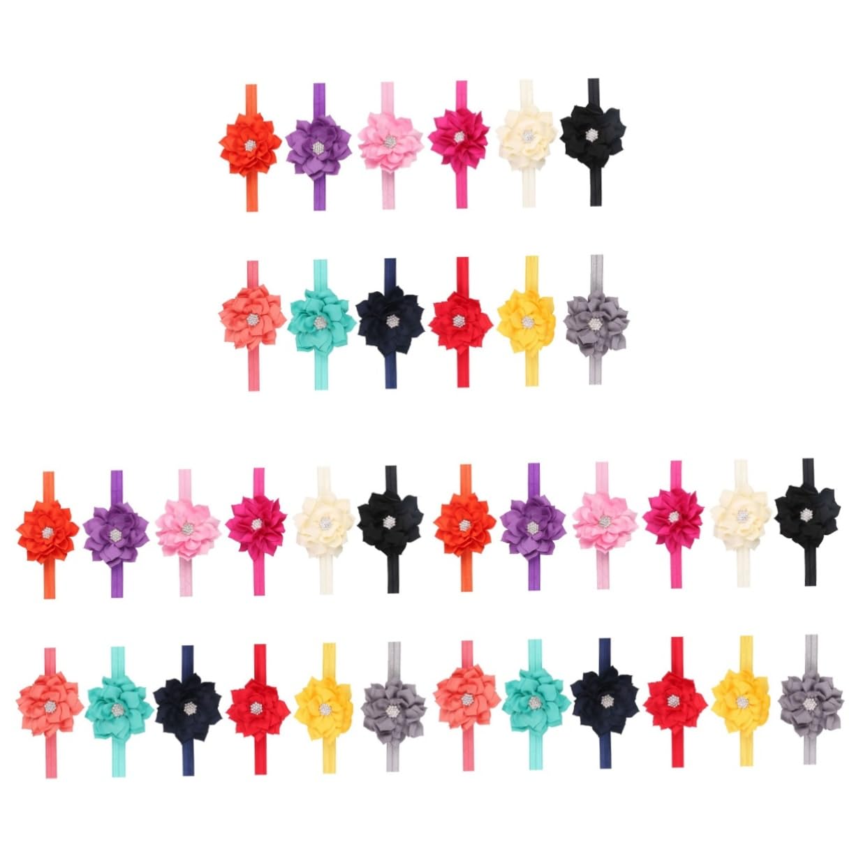 Beavorty 3 Sets Girls Hair Bands - Floral Baby Headbands with Bows, Stylish Hair Accessories for Toddlers, Newborns & Kids (12pcs x 3) - Perfect for Parties, Photos & Daily Wear