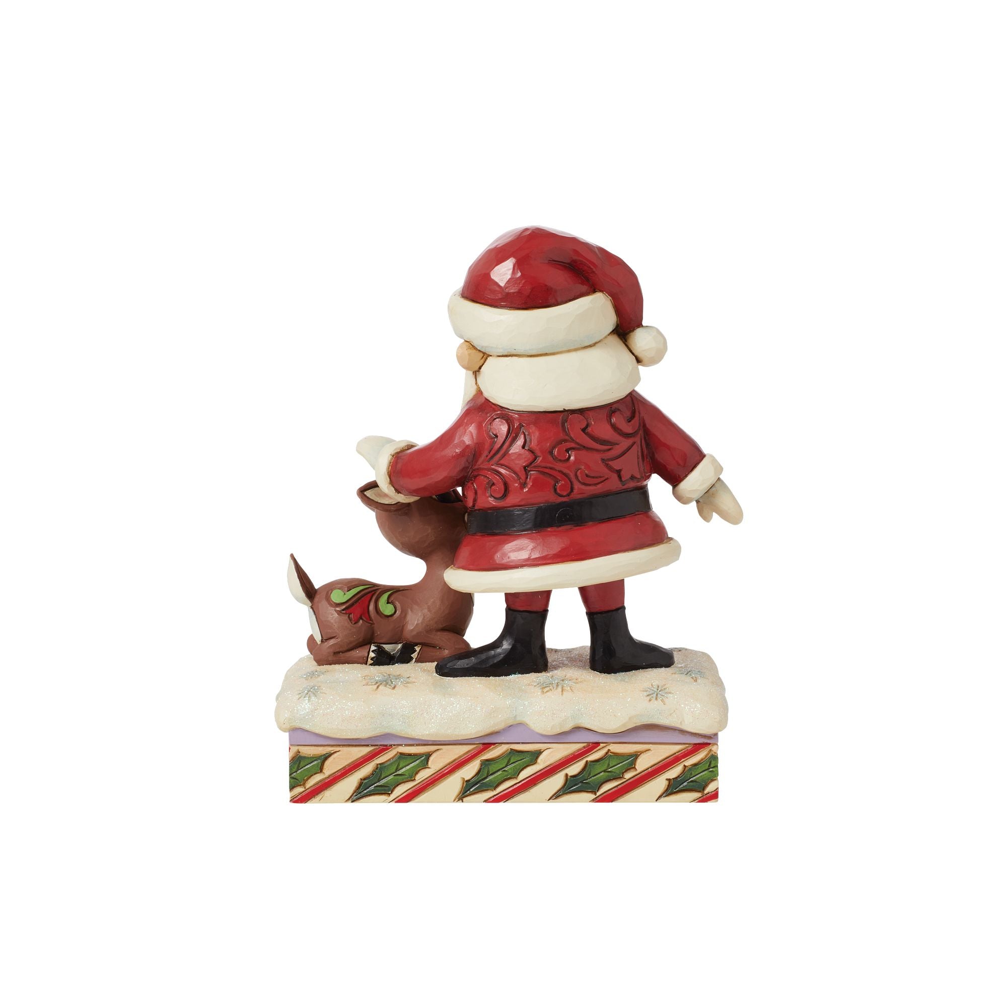 Santa Petting Rudolph Stuffed Animal - Soft Christmas Plush Toy for Kids & Adults - Perfect for Holiday Decorations, Gifts & Cuddling