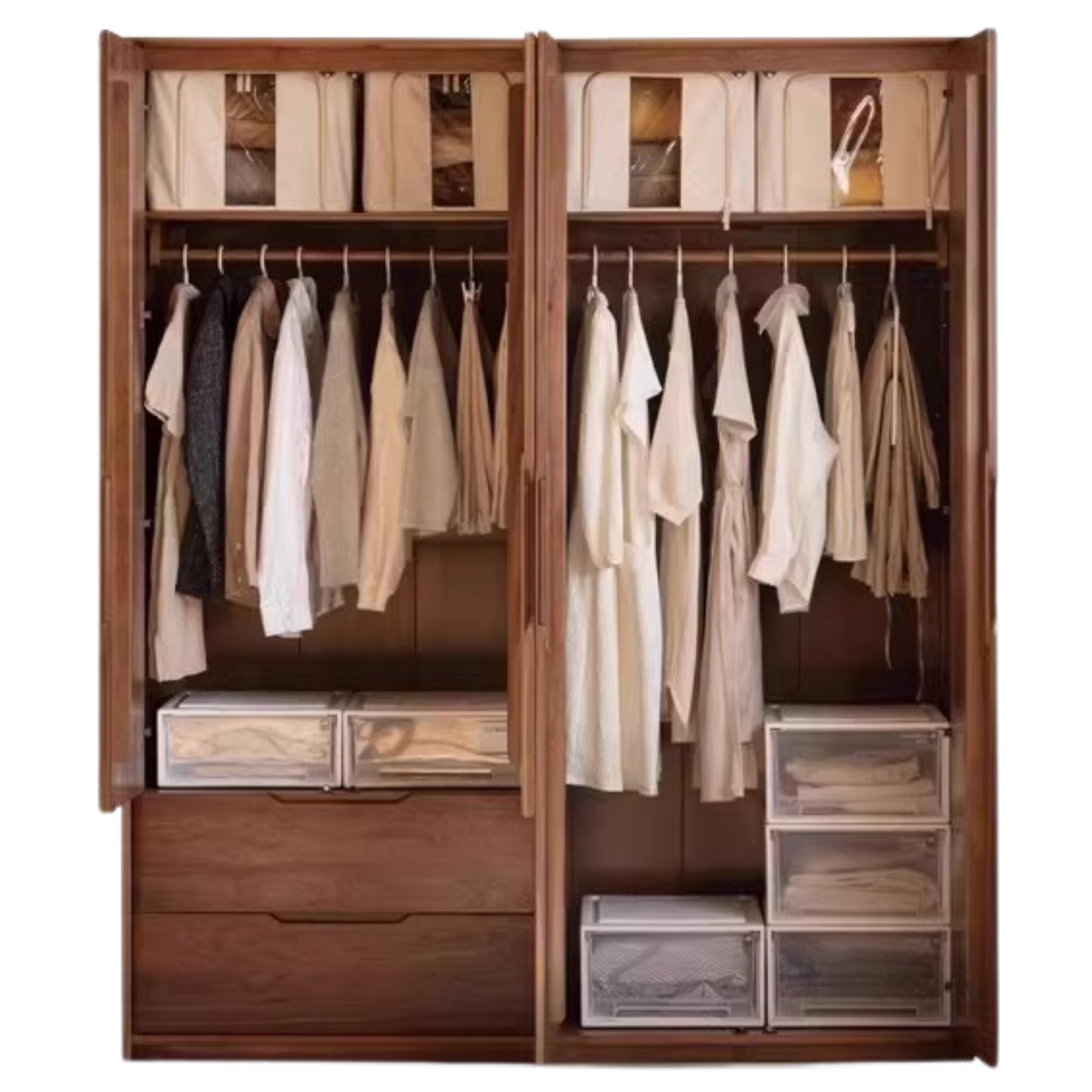 69.3x22.4x78.7 inch / 176x57x200сm / Walnut color / four door B model
