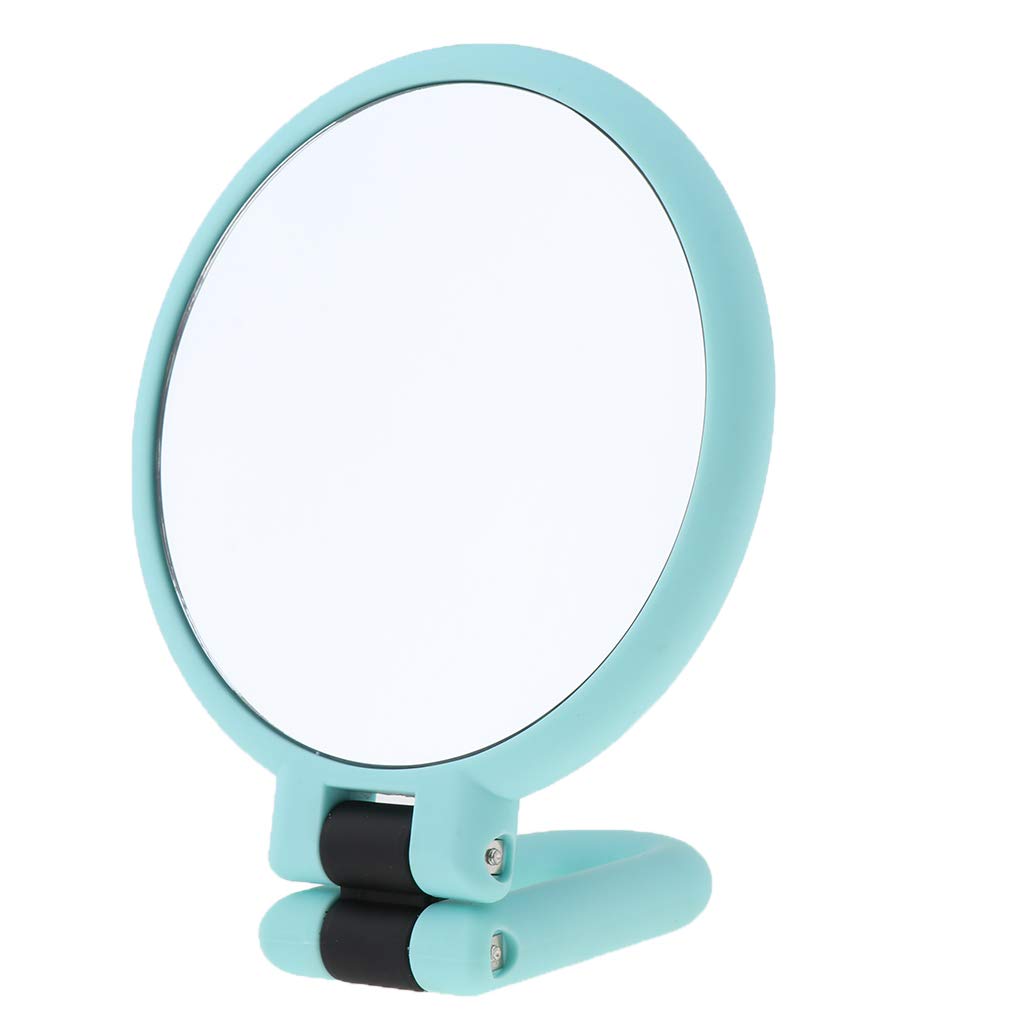 LOSA Folding Handheld Double Sided Mirror - 15X Magnifying Makeup Mirror for Travel, Home & Salon Use | Portable Compact Vanity Mirror with Regular & Magnified Views | Perfect for Makeup Application, Skincare & Eyebrow Grooming