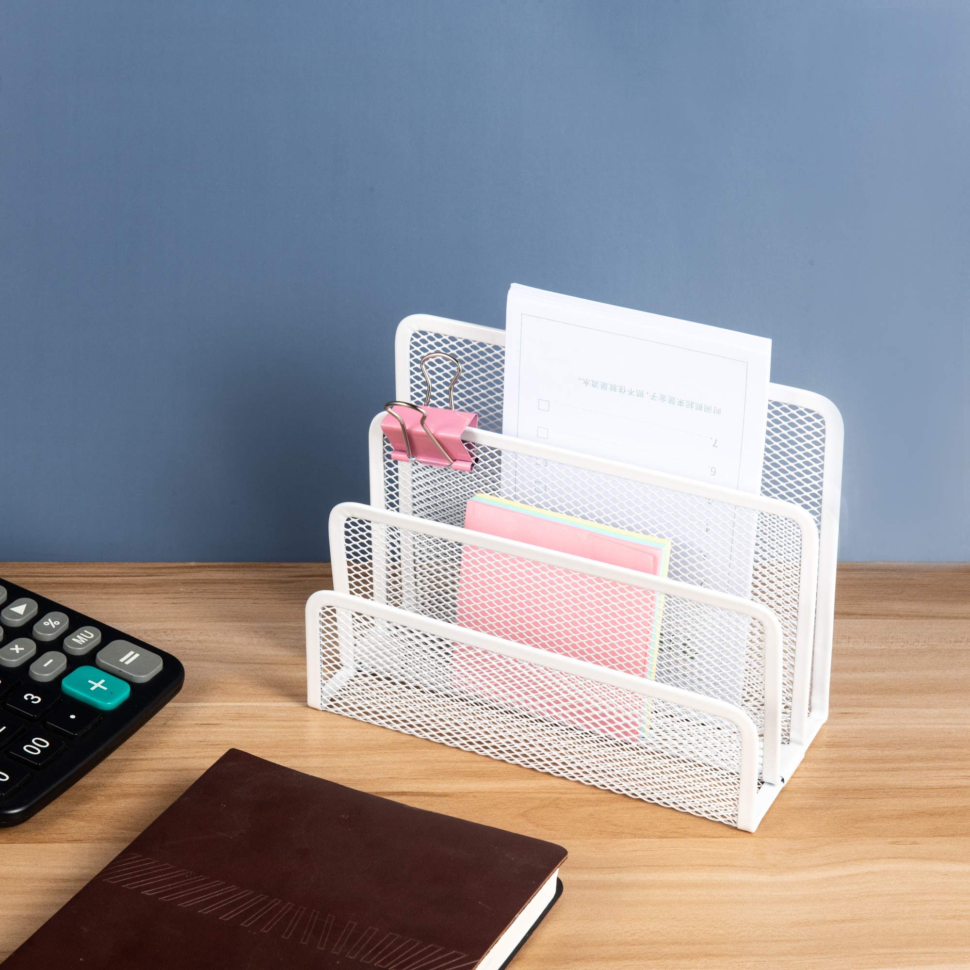 VANRA 3-Tier Metal Letter Tray - White Desk Organizer for Office & School - Perfect for Mail, Documents, Newspapers & Office Supplies Storage