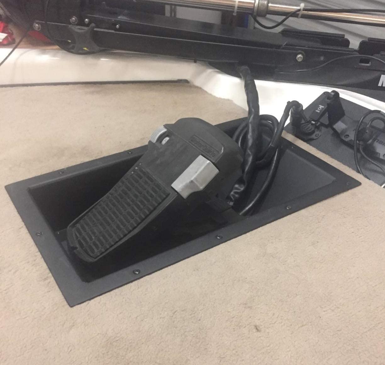 Lurwind Recessed Trolling Motor Foot Pedal Tray - Red Powder-Coated Aluminum, 19.375