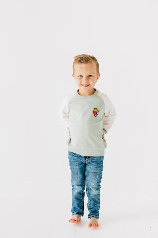 Richard Scarry's Busyworld™ Embroidered Crewneck Sweatshirt - Kids' Cartoon Character Pullover - Soft Cotton Casual Wear for Boys & Girls - Perfect for School, Playdates & Family Outings