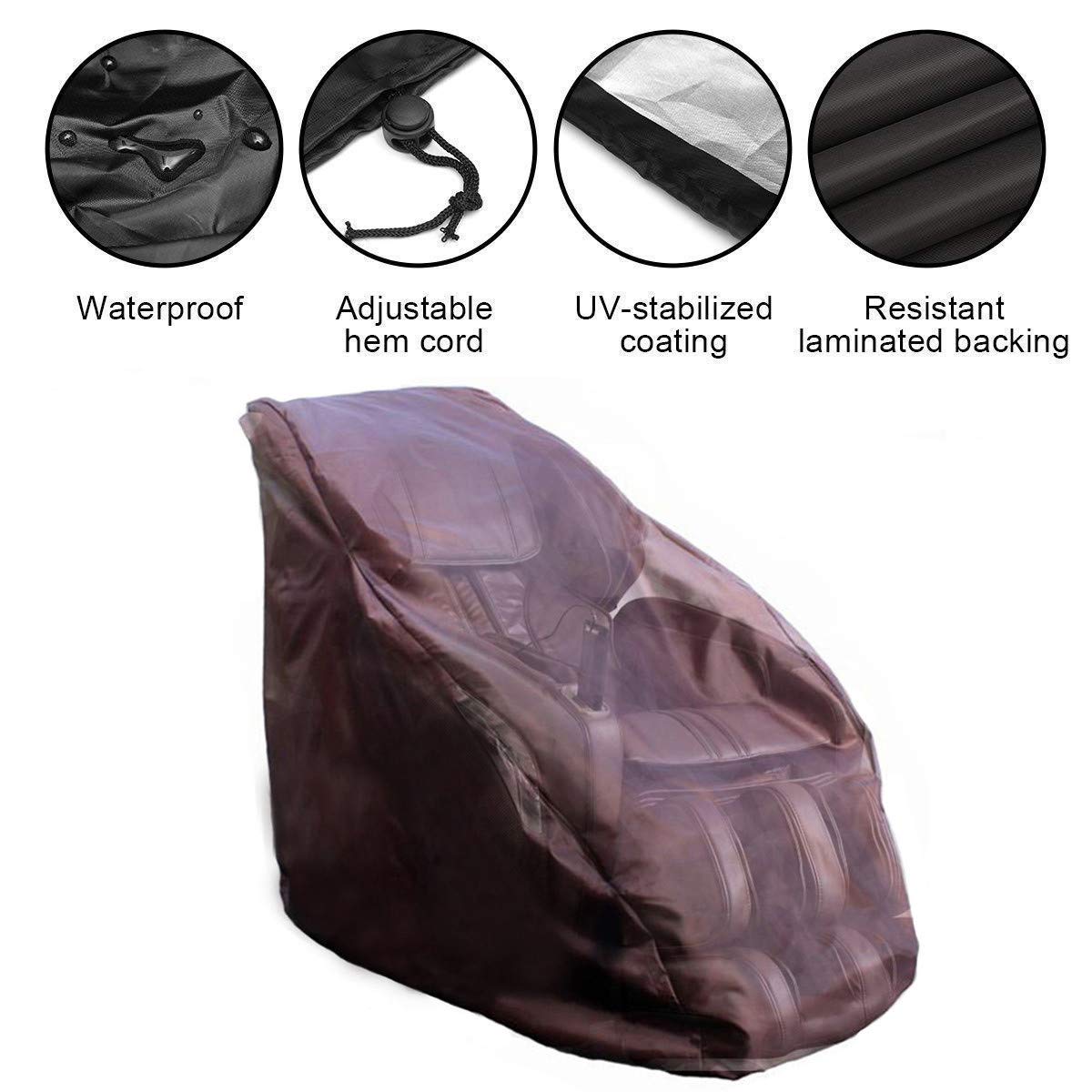 Premium Waterproof Full Body Shiatsu Massage Chair Cover - Zero Gravity Recliner Dustproof Protector (59x39x55 Inch, Coffee Brown) - Ideal for Home, Office & Spa Relaxation