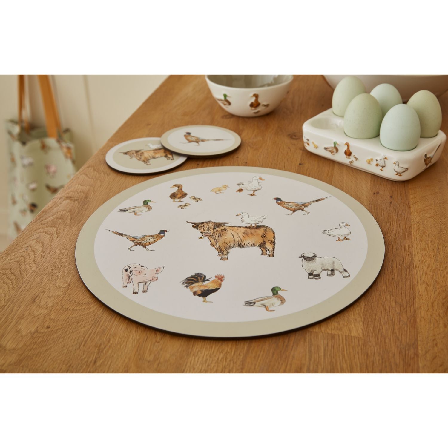 Buttercup Farm 4-Pack Round Placemats for Dining Table - Waterproof & Heat Resistant Place Mats for Kitchen, Home Decor, and Parties