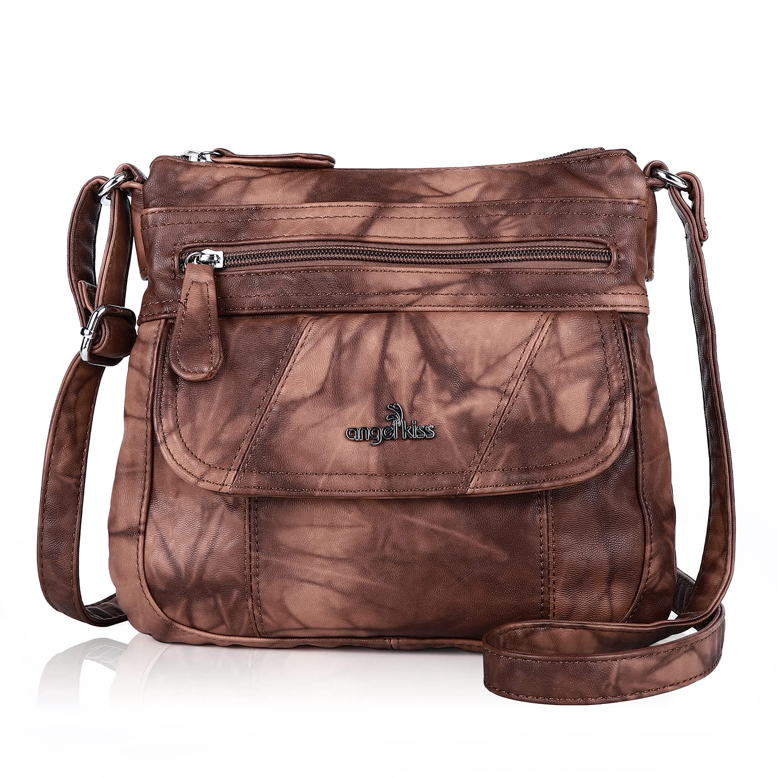 Angel Kiss Women's PU Leather Crossbody Bag with Adjustable Strap - Stylish Shoulder Purse for Daily Use, Travel & Shopping