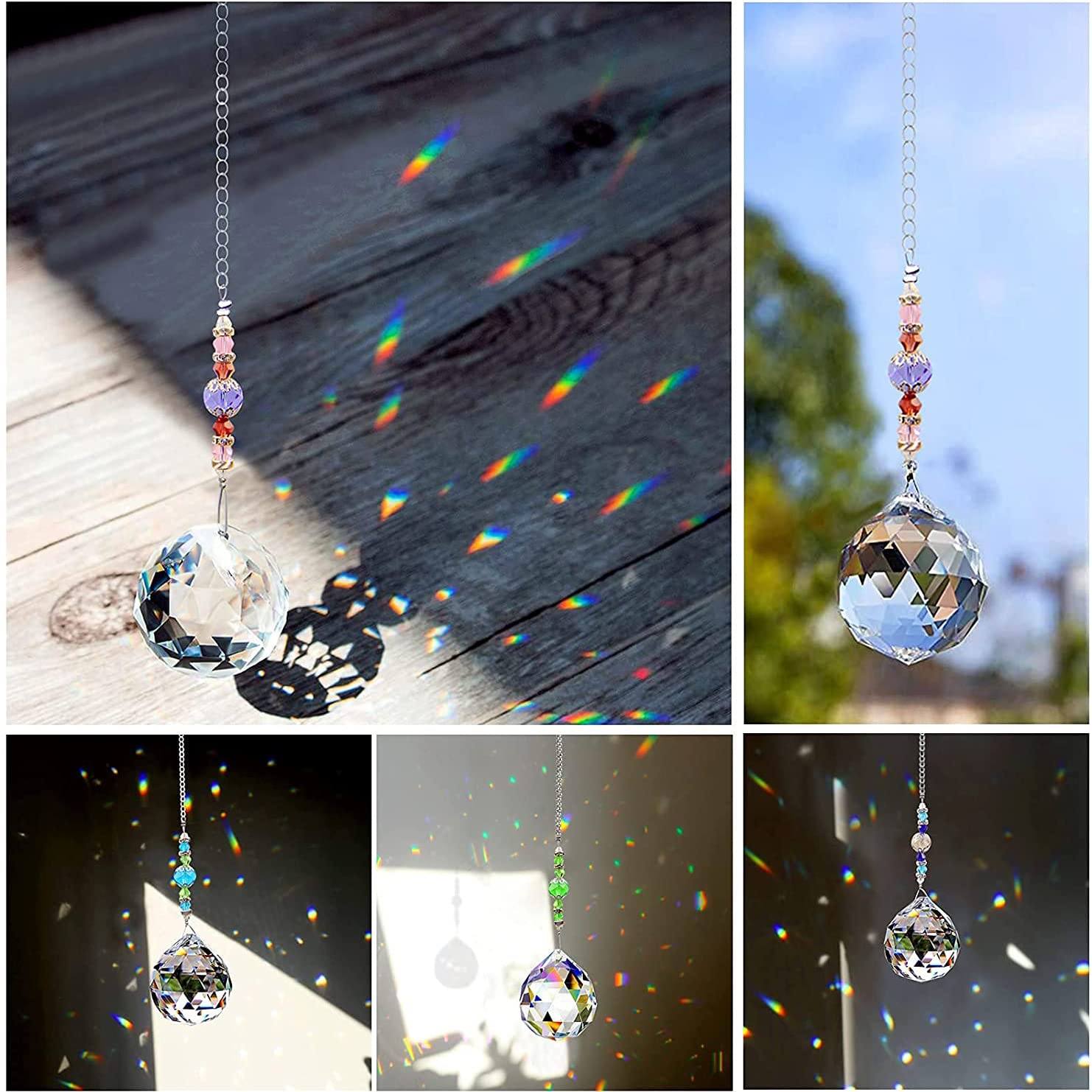 Rainbow Window Prism Suncatcher - Crystal Hanging Pendant for Windows - Creates Stunning Rainbow Light Effects - Perfect for Home Decor, Meditation Rooms & Gift Giving