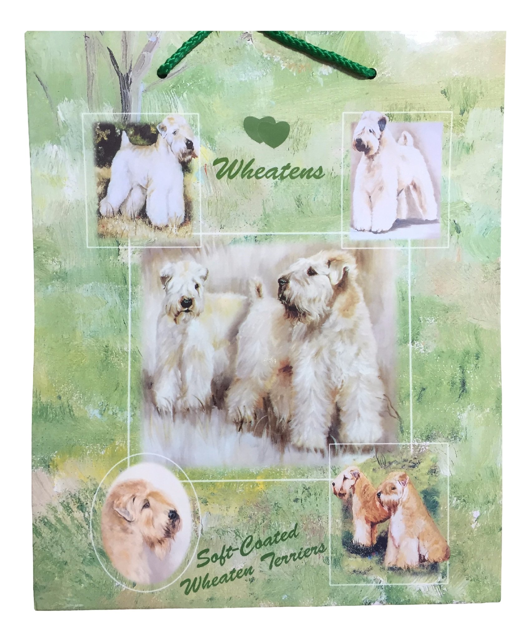 Soft Coated Wheaten Terrier Gift Bags Set of 2 with Tissue Paper - Perfect for Dog Birthday Parties, Pet Lover Gifts & Special Occasions