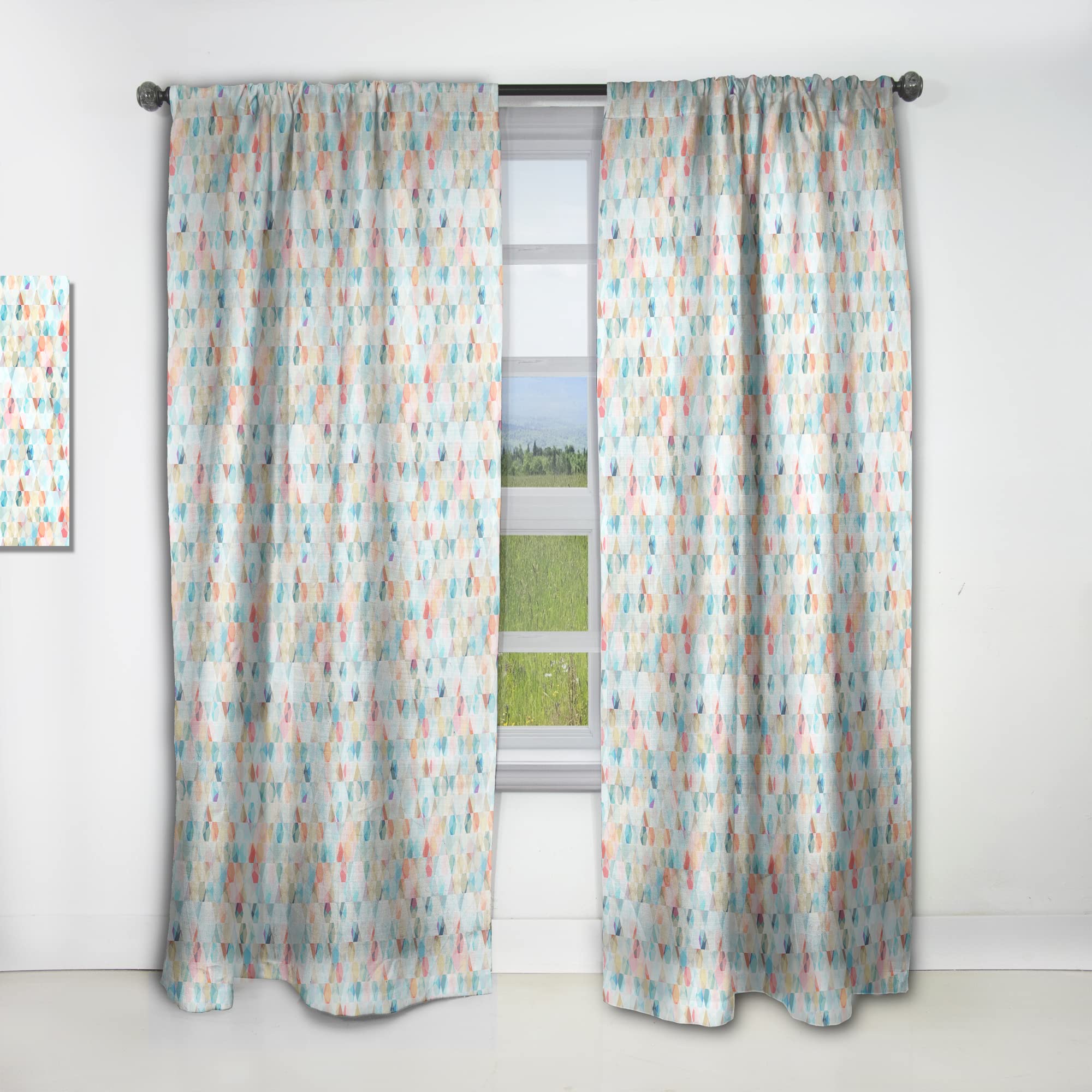 DesignQ Diamond Pattern Thermal Insulated Curtains - Single Panel 52x95 Inches - Blackout Drapes for Bedroom & Living Room - Perfect for Home Decor, Privacy & Temperature Control