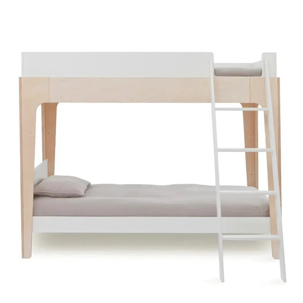 Oeuf Perch Bunk Bed in Natural Birch Wood - Space-Saving Kids Bunk Bed for Small Rooms, Dorms & Shared Bedrooms