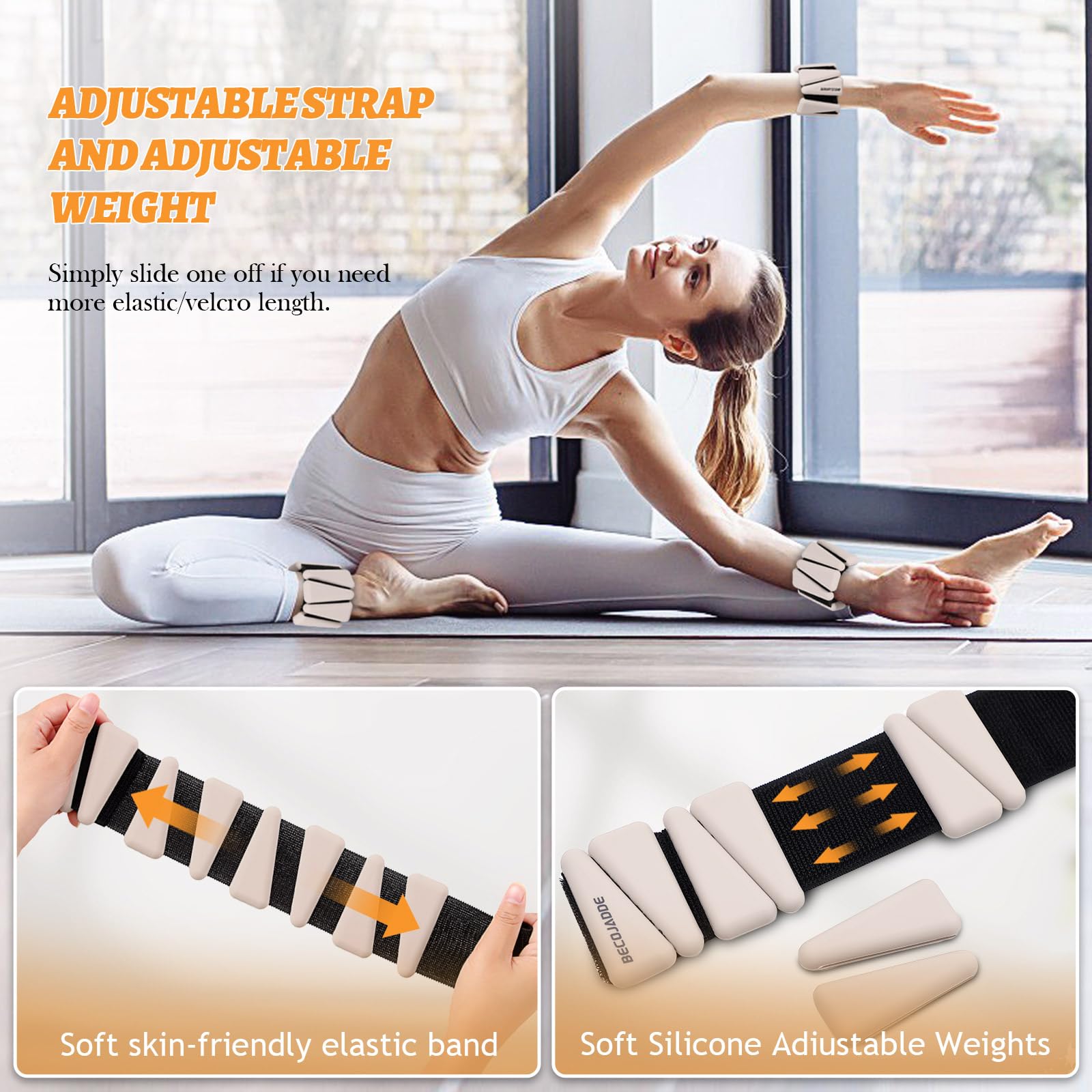 Adjustable Wrist & Ankle Weights Set (1lb & 2lb) - Strength Training Weights for Walking, Running, Yoga, Pilates - Ideal for Home Workouts, Gym Training & Fitness Enthusiasts (Men & Women)