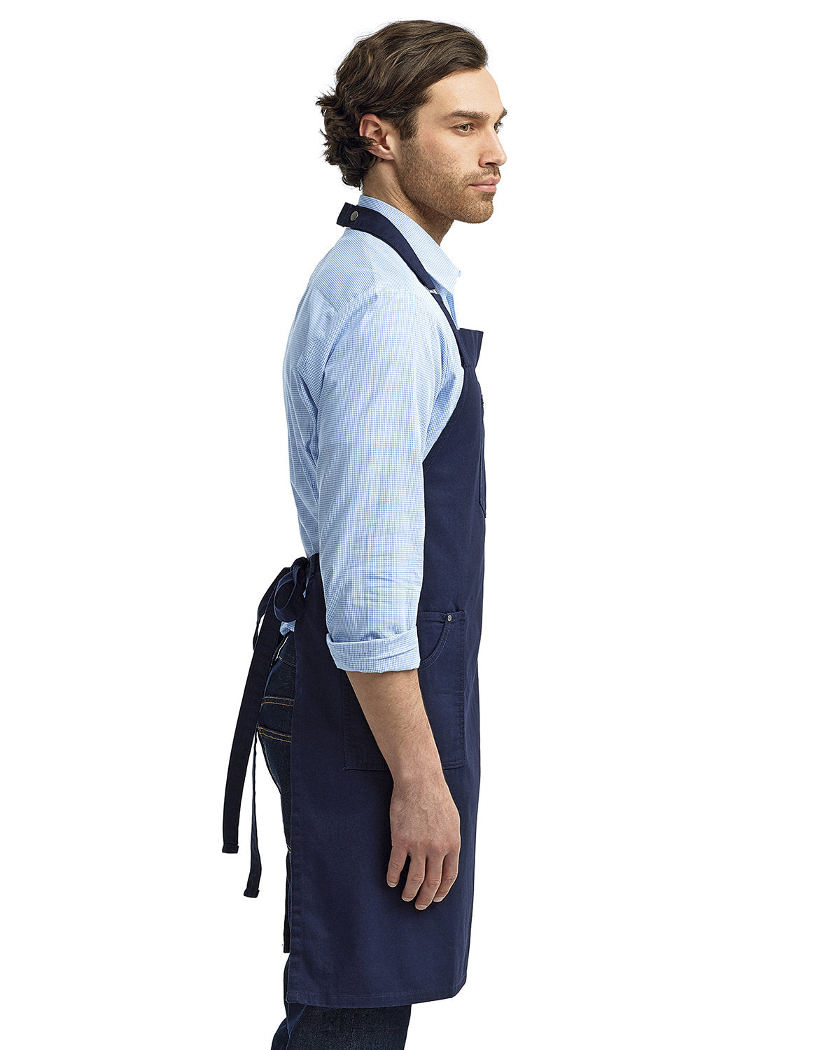 Reprime RP132 Unisex Cotton Chino Bib Apron - Artisan Collection for Cooking, Baking & BBQ - Durable Workwear for Chefs, Bartenders & Crafters