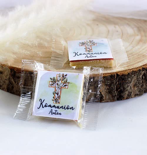Motivational Communion Cookies - 75 Pack - Eucalyptus Green - Perfect for Church Celebrations, Baptisms, and Religious Events