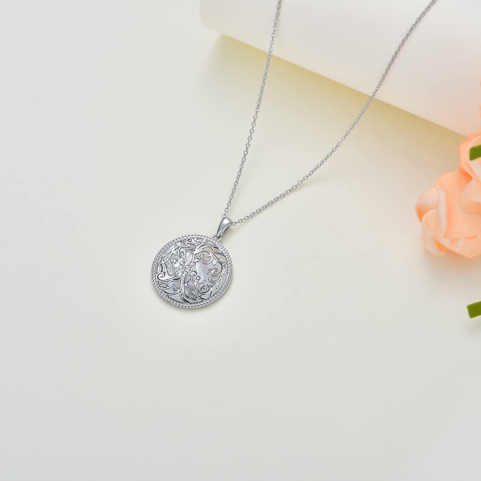 TOUPOP Mother's Day Gifts - 925 Sterling Silver Family Tree of Life Necklace for Mom, Daughter, Son, Wife & Grandma | Elegant Birthday & Anniversary Jewelry for Women | Perfect for Family Reunions, Special Occasions & Everyday Wear