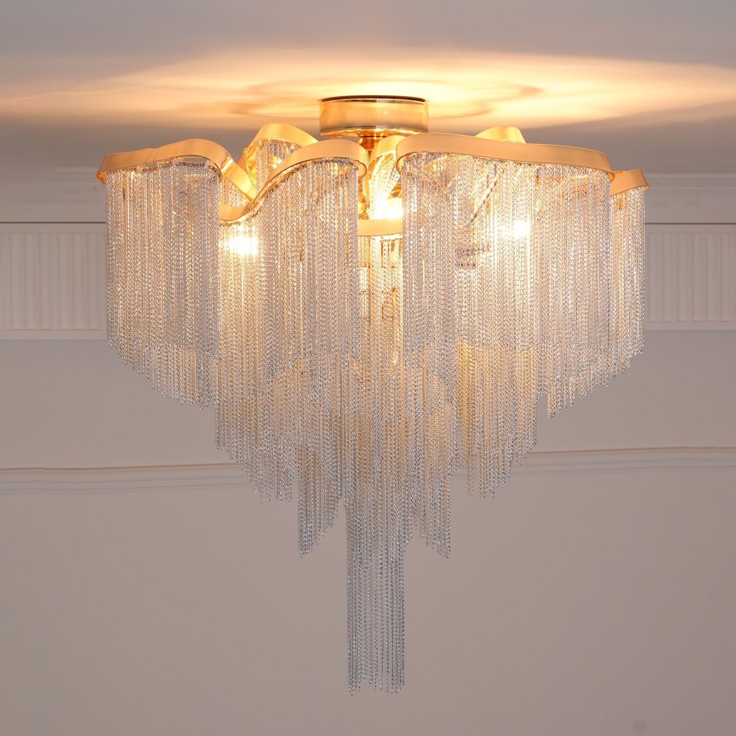 Modern Tassel Ceiling Lamp - Elegant Chandelier Lighting Fixture for Living Room, Bedroom & Dining Room - Perfect for Home Decor and Ambient Lighting