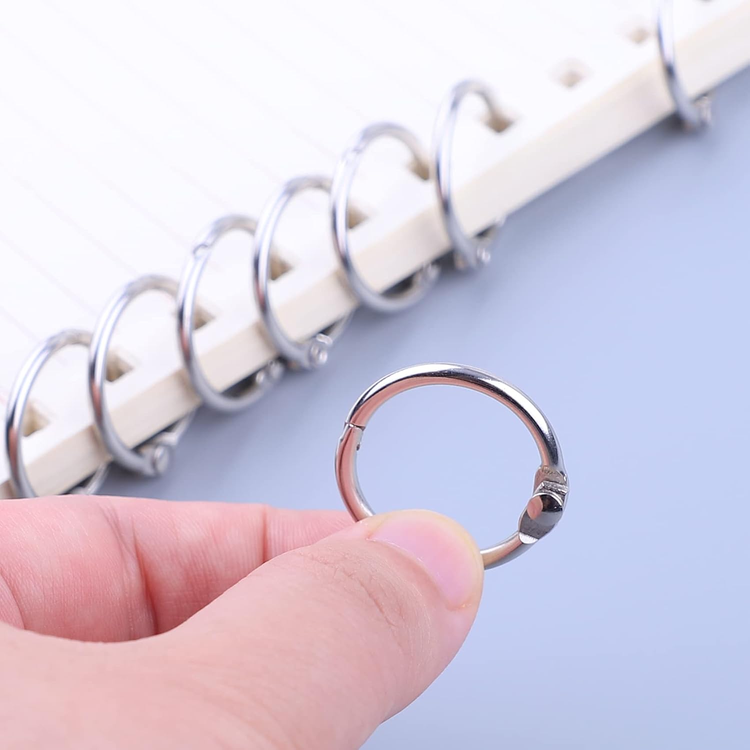 1 Inch Loose Leaf Binder Rings (50 Pack) - Nickel Plated Steel Book Rings for Office, School & Home - Durable Metal Keychain Rings, Index Card Holders - Perfect for Organizing Documents, Keys & Flashcards